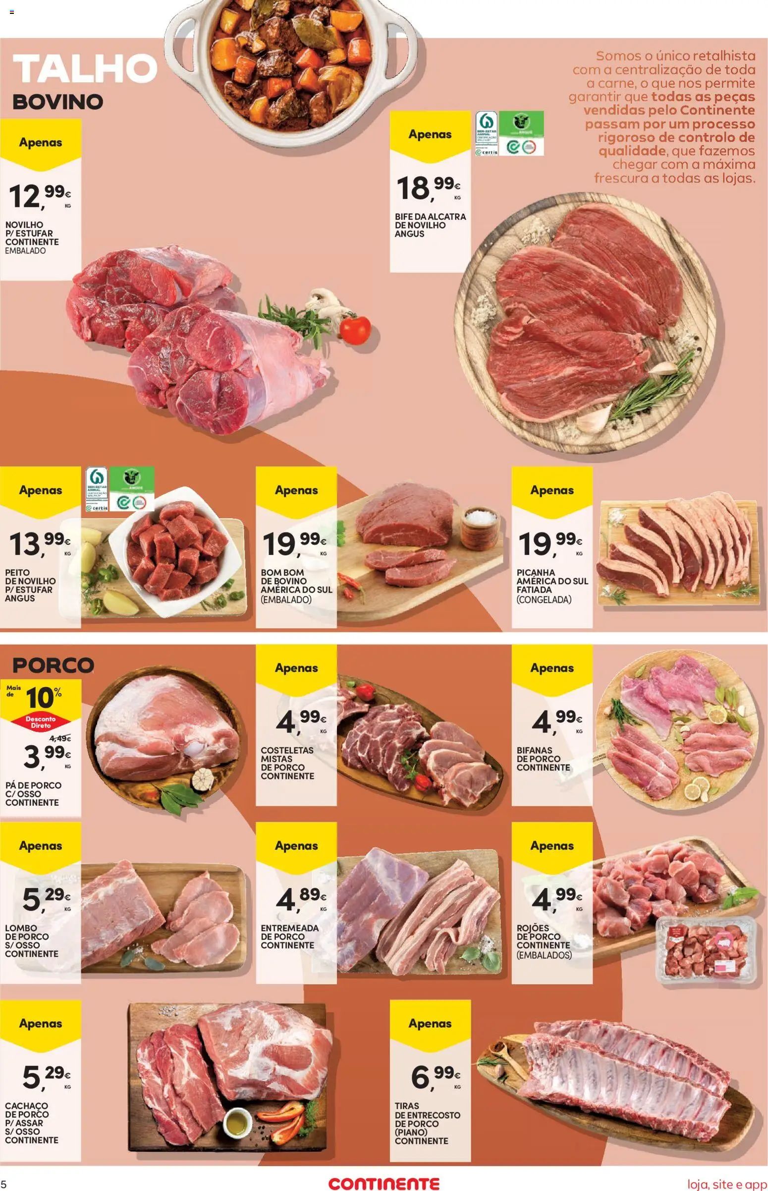 Continente Semanal Continente Bom Dia │ válido de 15/09/2026 | Página: 5 | Produtos: Cachaço de porco, Pá de porco, Entremeada, Lombo de porco