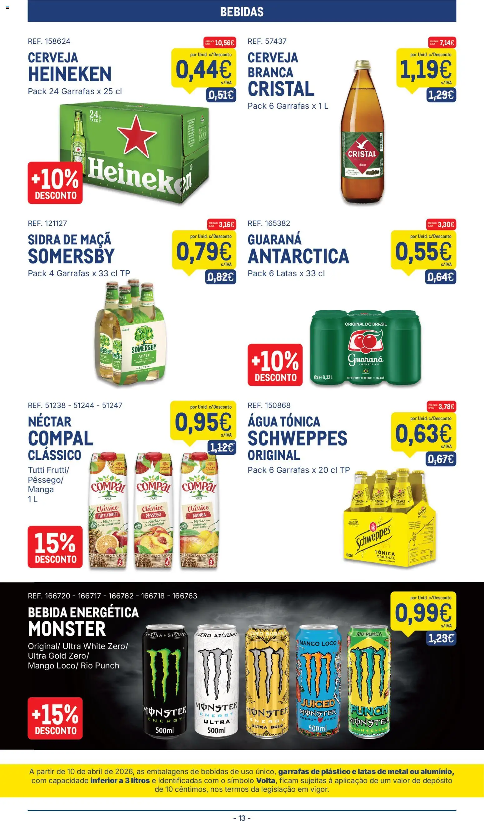 Makro folheto │ válido de 08/09/2026 | Página: 13 | Produtos: Bebidas, Água tónica, Maça, Bebida