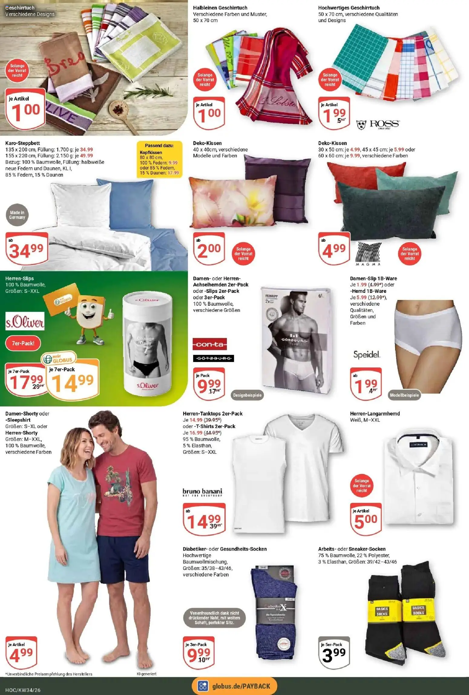 Globus Prospekt Hockenheim (ab 17.08.2026) » Angebote online | Seite: 20 | Produkte: Kopfkissen, Hemd