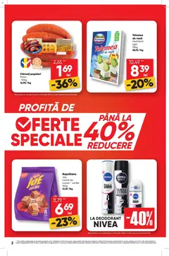 Ofertele Profi valabile de la 27.08.2026 | Pagină: 2 | Produse: Nivea, Aplică, Napolitane, Hochland