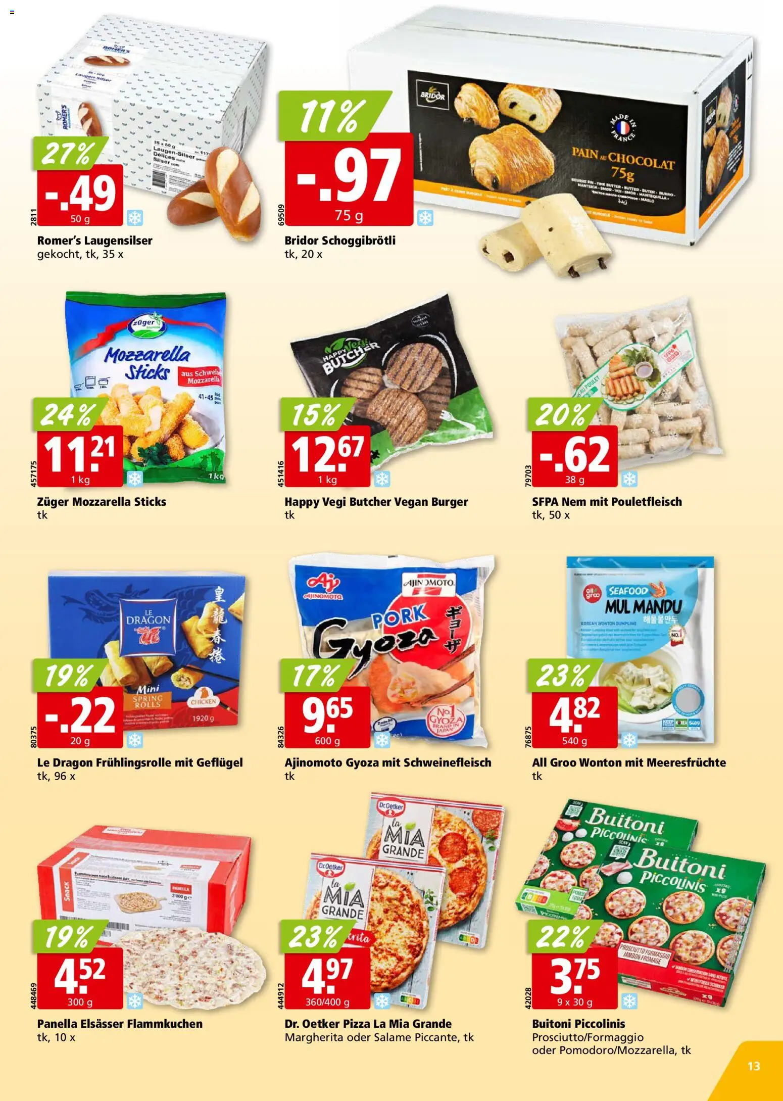 Aligro aktionen Chavannes, Matran, Genf, Sitten – gültig ab 03.08.2026 | Seite: 13 | Produkte: Burger, Pizza, Schweinefleisch, Meeresfrüchte