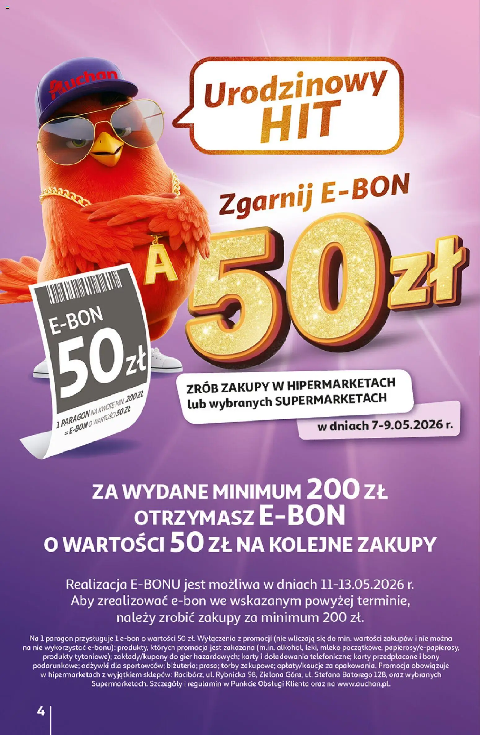 Auchan gazetka - 30 Lat Hipermarket od 07.05.2026 | Strona: 4 | Produkty: Mleko
