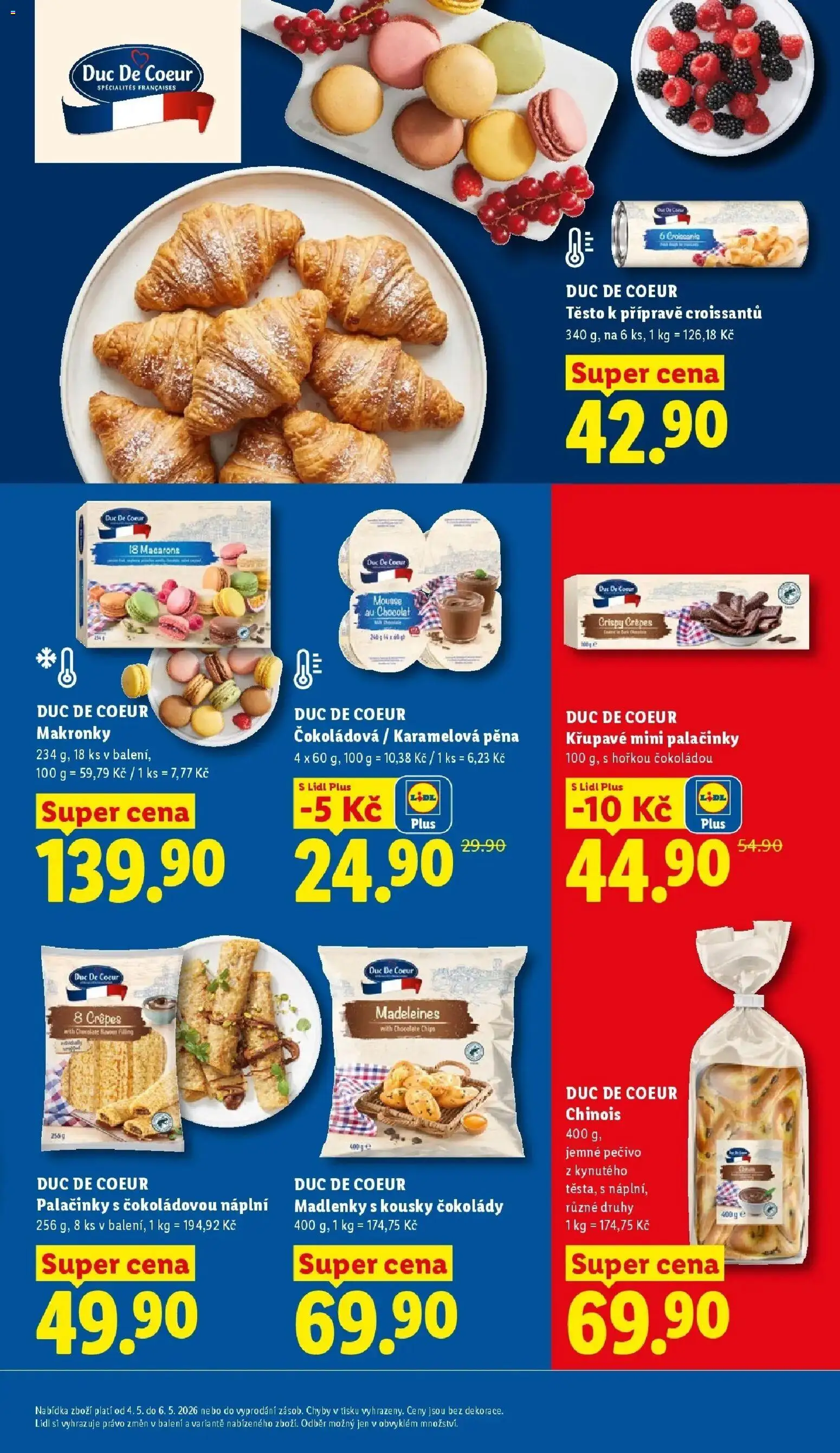 Lidl leták od 04.05.2026 - Nový akční leták | Strana: 15 | Produkty: Makronky, Pečivo, Palačinky, Těsto