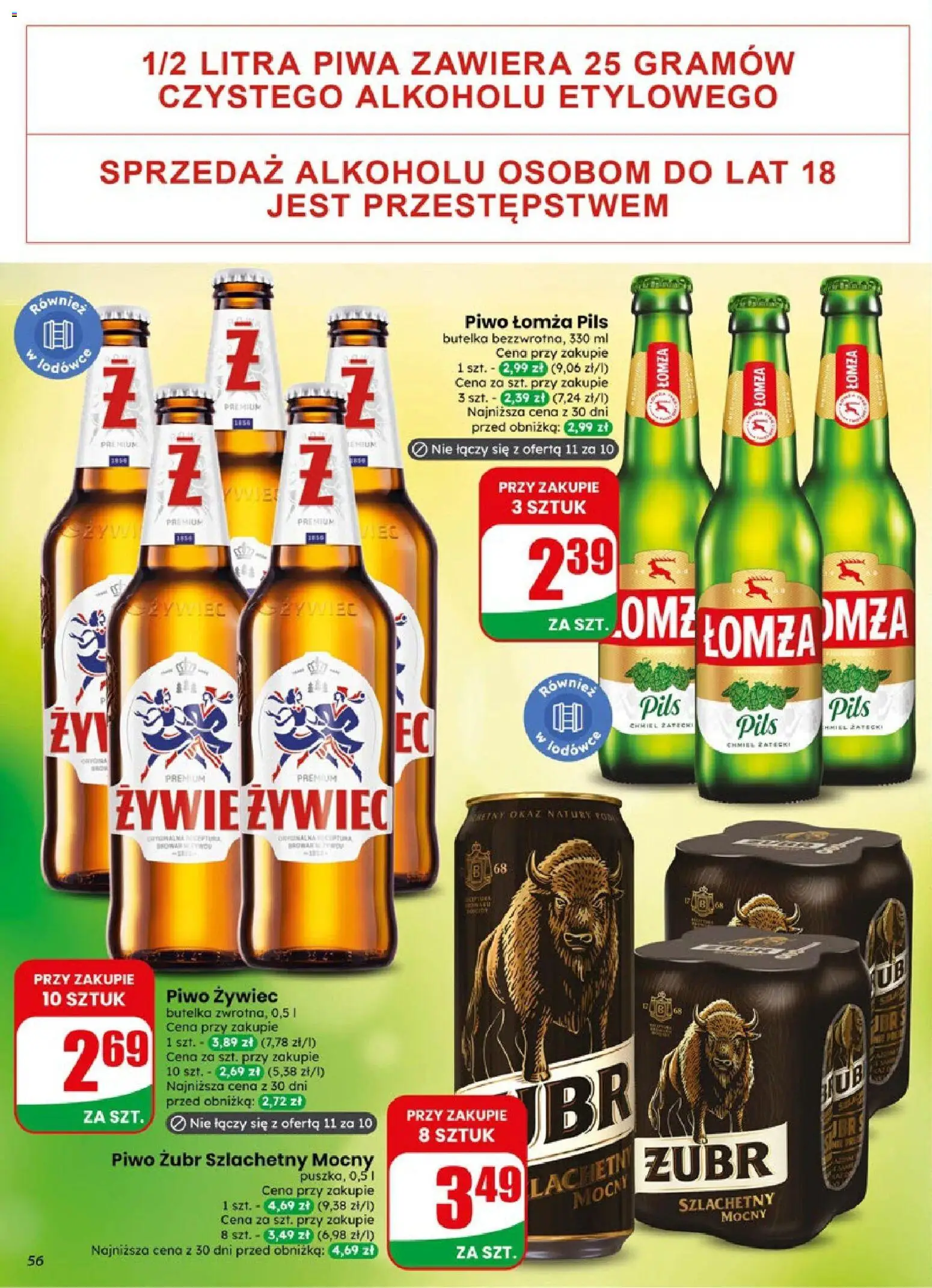 Dino gazetka od 19.08.2026 | Strona: 56 | Produkty: Piwo żubr, Piwo