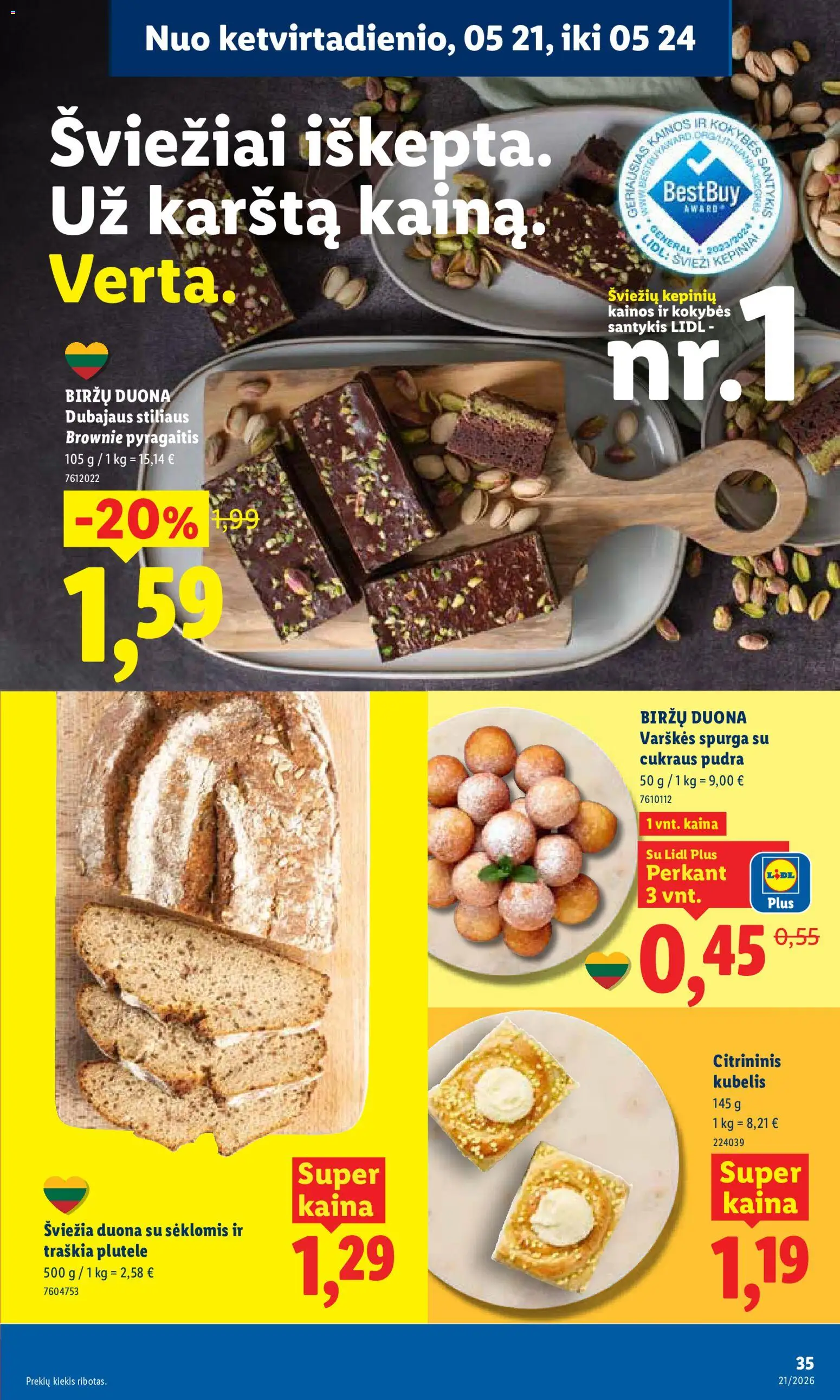 LIDL akcijos nuo 18.05.2026 | Puslapis: 37 | Prekių: Pudra, Spurga, Duona