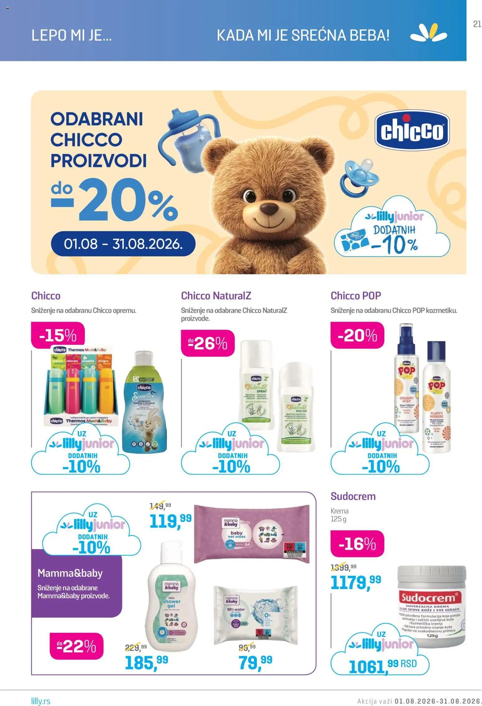 Lilly drogerie katalog - važi od 01.08.2026 | Strana: 21 | Proizvode: Krema, Sudocrem