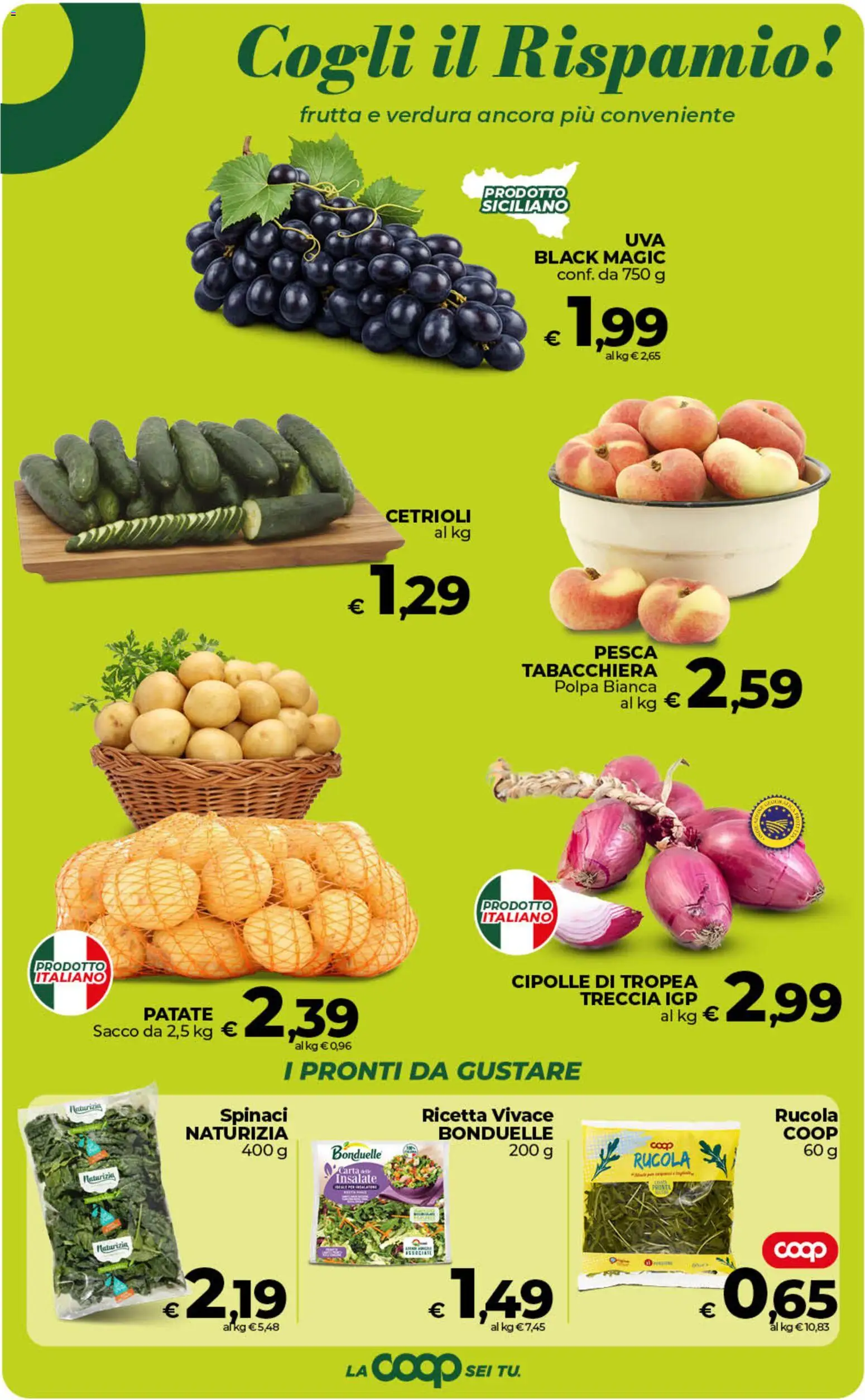 Volantino COOP del 10/07/2026 | Pagina: 11 | Prodotti: Rucola, Patate, Cipolle, Pesca