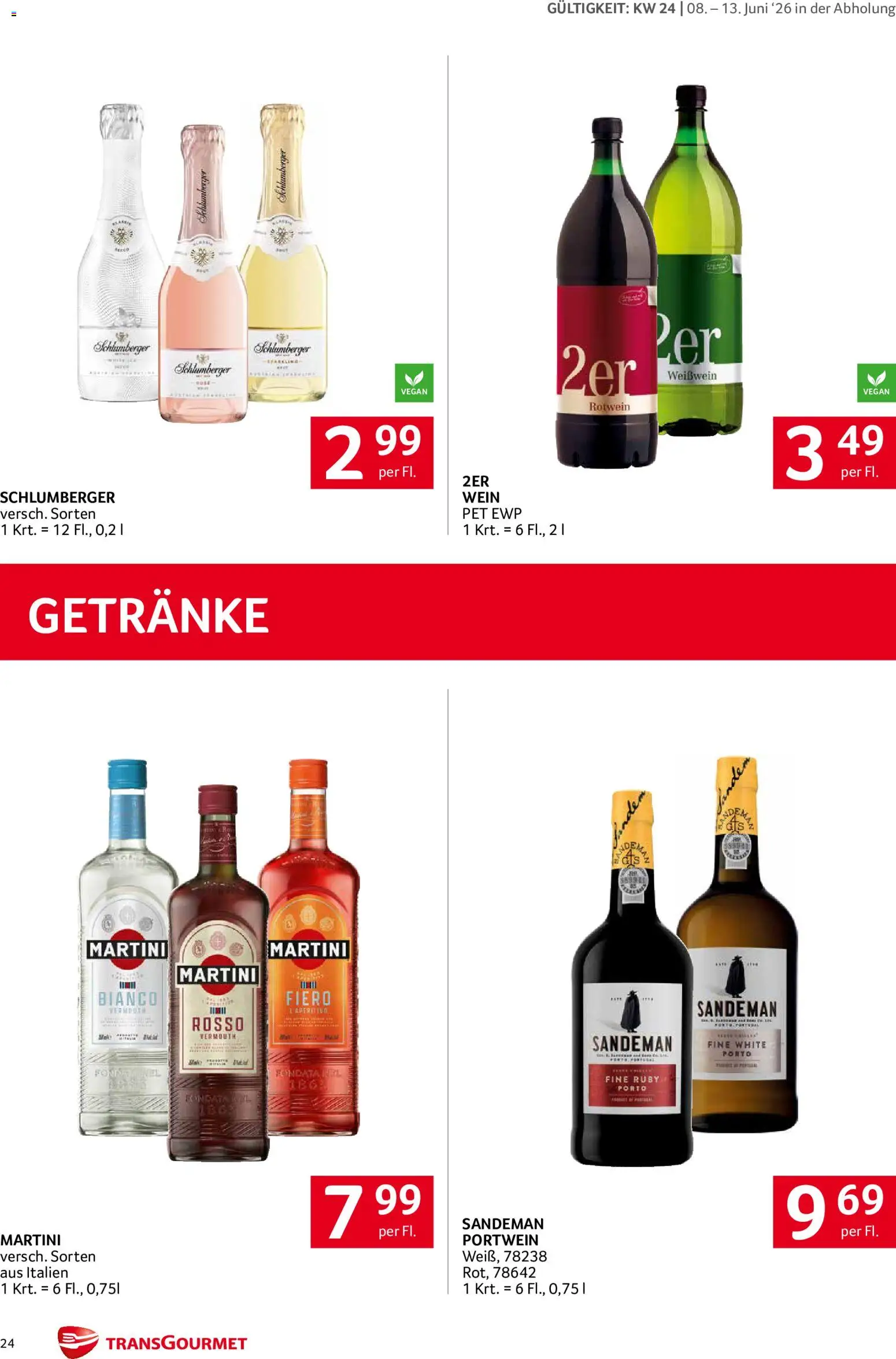 Transgourmet Flugblatt gültig ab 08.06.2026 | Seite: 24 | Produkte: Häränliha, Wein