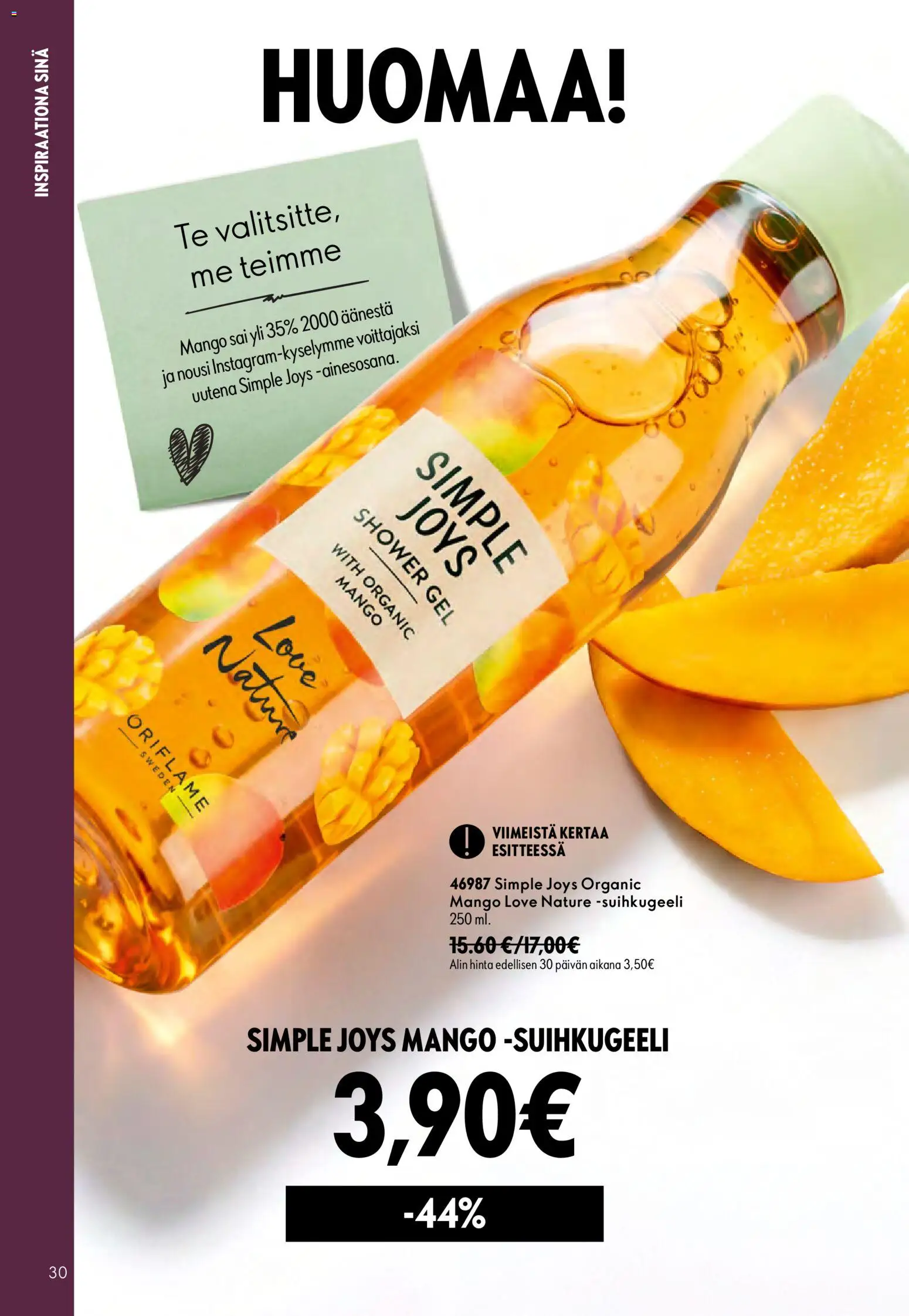 Oriflame tarjoukset – voimassa 16/09/2026 alkaen | Sivu: 30 | Tuotteet: Mango, Suihkugeeli