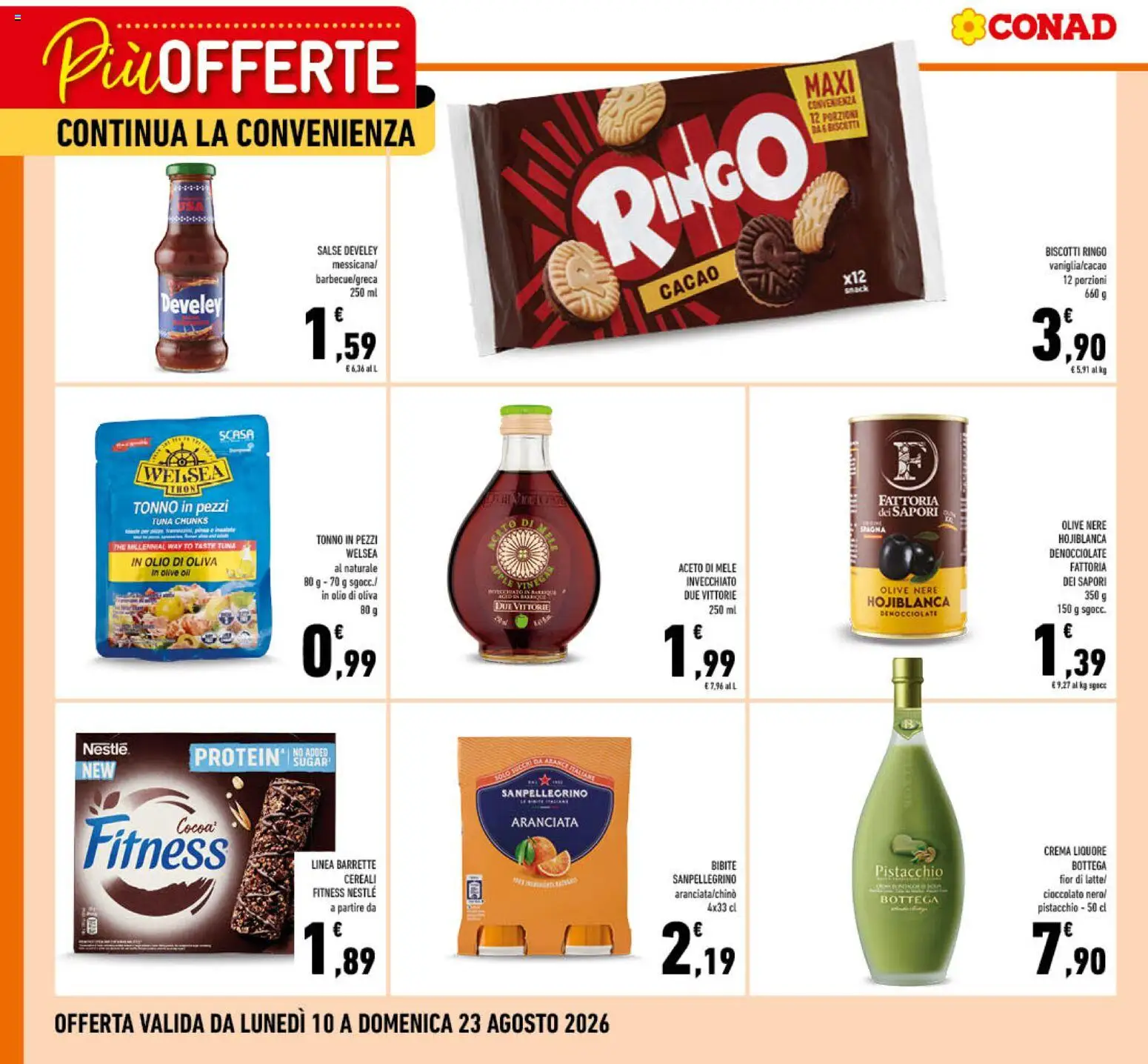 Volantino Conad del 10/08/2026 | Pagina: 2 | Prodotti: Pistacchio, Aceto di mele, Salsa, Tonno