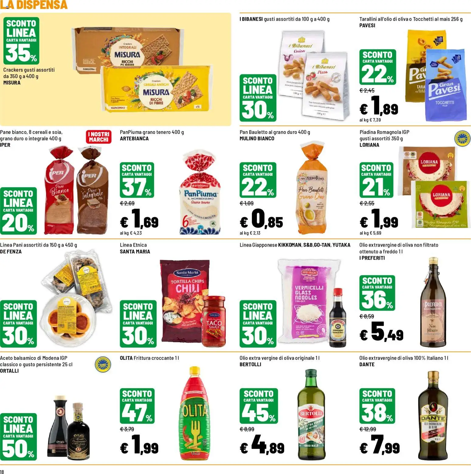 Volantino Iper del 20/07/2026 | Pagina: 18 | Prodotti: Pane, Olio, Olio extra vergine, Mais