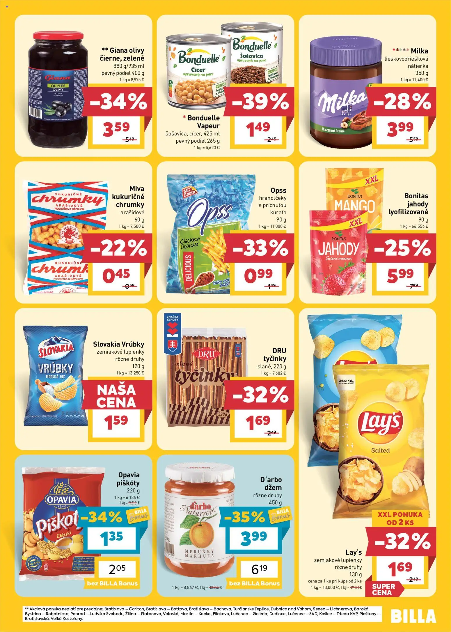 Nové Billa akcie – leták je platný od 23.09.2026 | Strana: 13 | Produkty: Piškóty, Nátierka, Olivy, Jahody