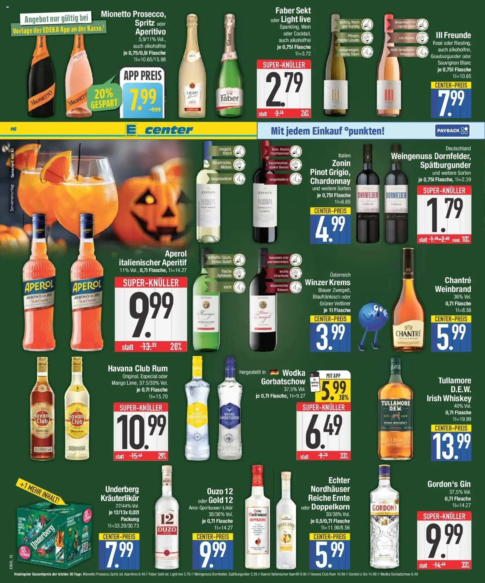 E center Prospekt Ottobrunn (ab 19.10.2026) zum Blättern | Seite: 16 | Produkte: Gordon's gin, Melone, Wodka gorbatschow, Underberg