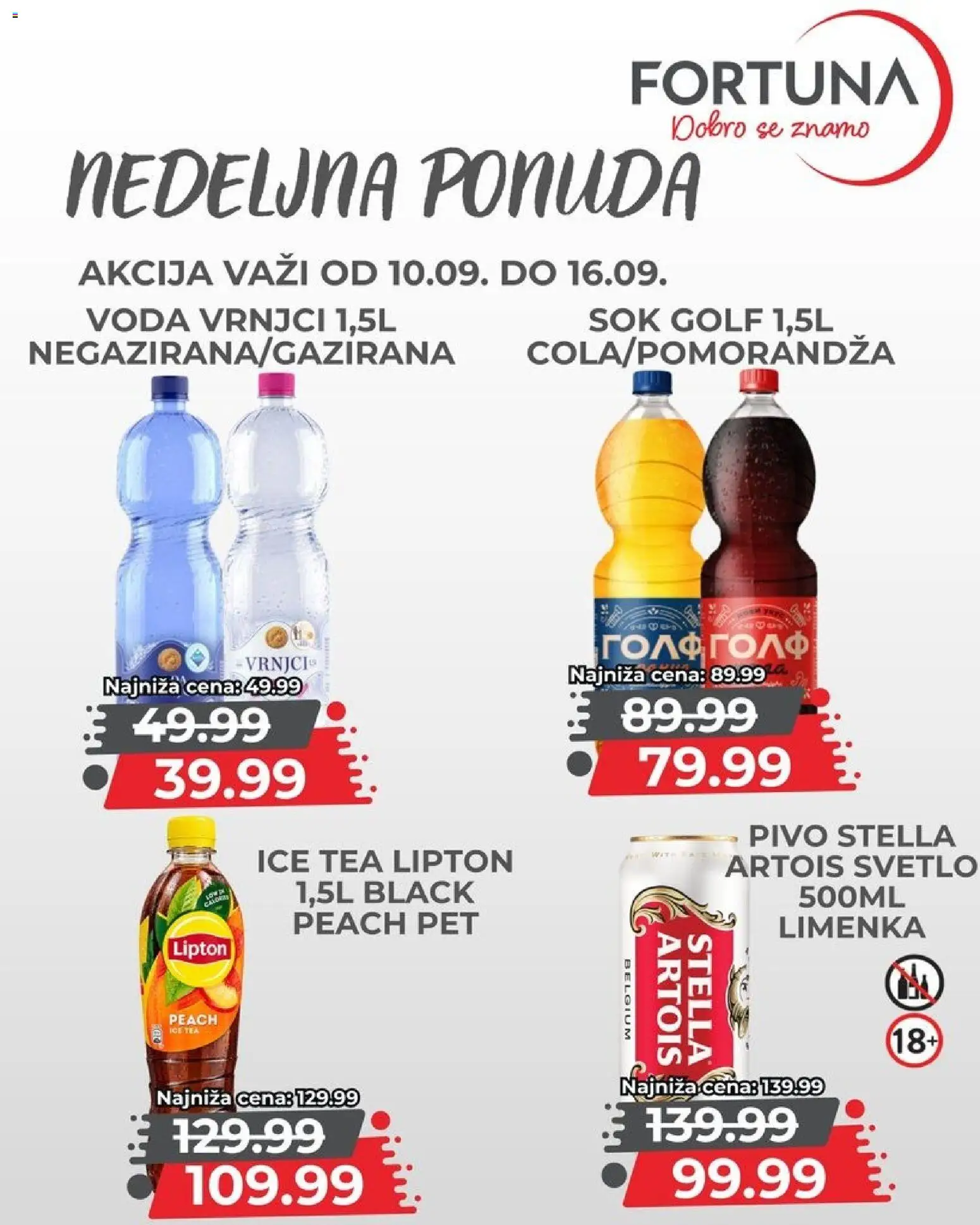 Fortuna Market katalog - važi od 10.09.2026 | Strana: 9 | Proizvode: Ice Tea, Voda, Sok, Pivo