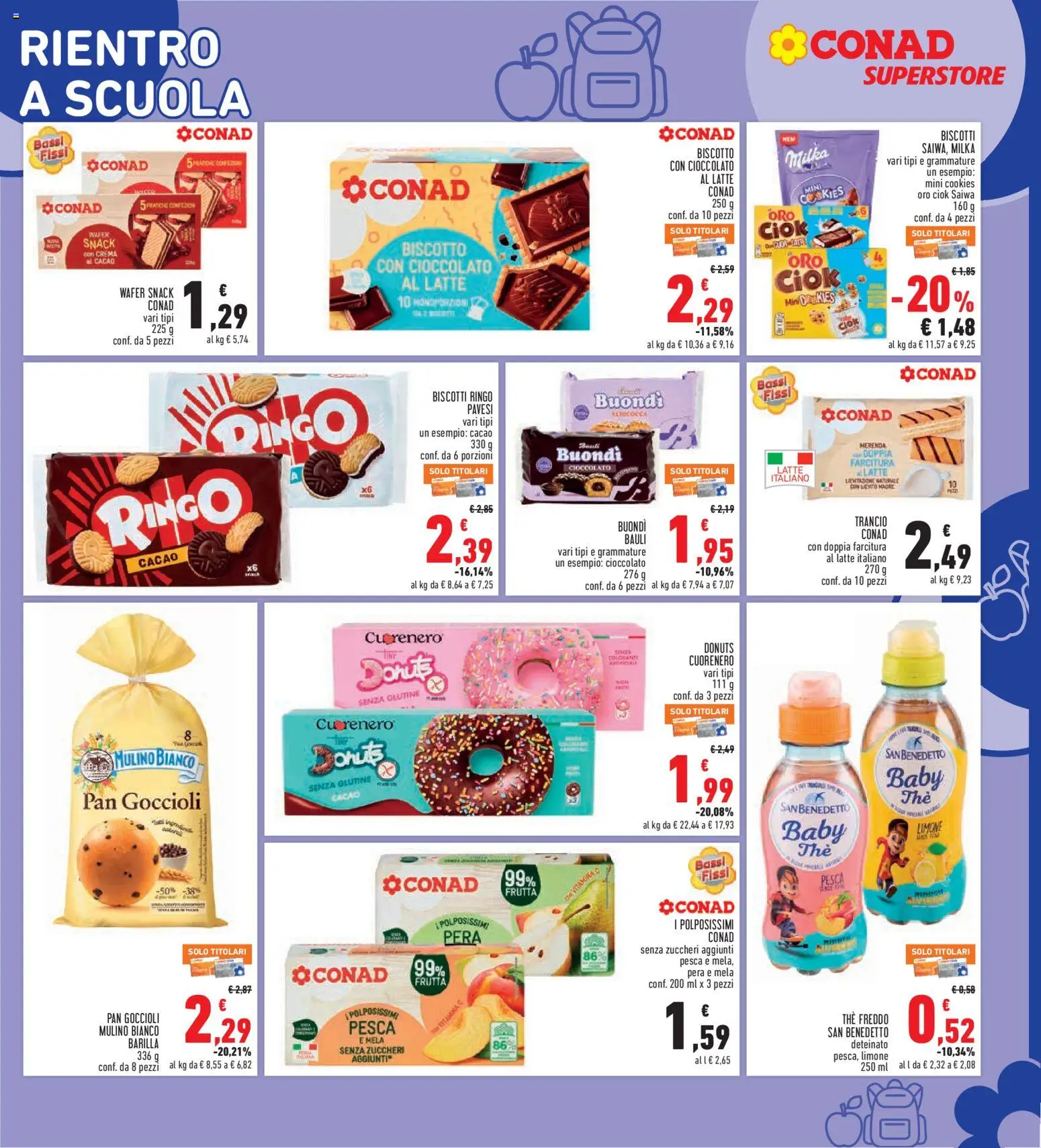 Volantino Conad del 27/08/2026 | Pagina: 19 | Prodotti: Biscotti, The, Cacao, Lievito