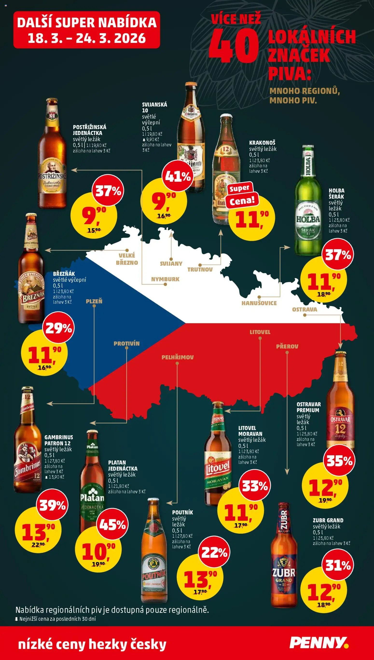 Penny Market leták od 18.03.2026 | Strana: 36 | Produkty: Zubr, Pivo, Březňák, Šerák
