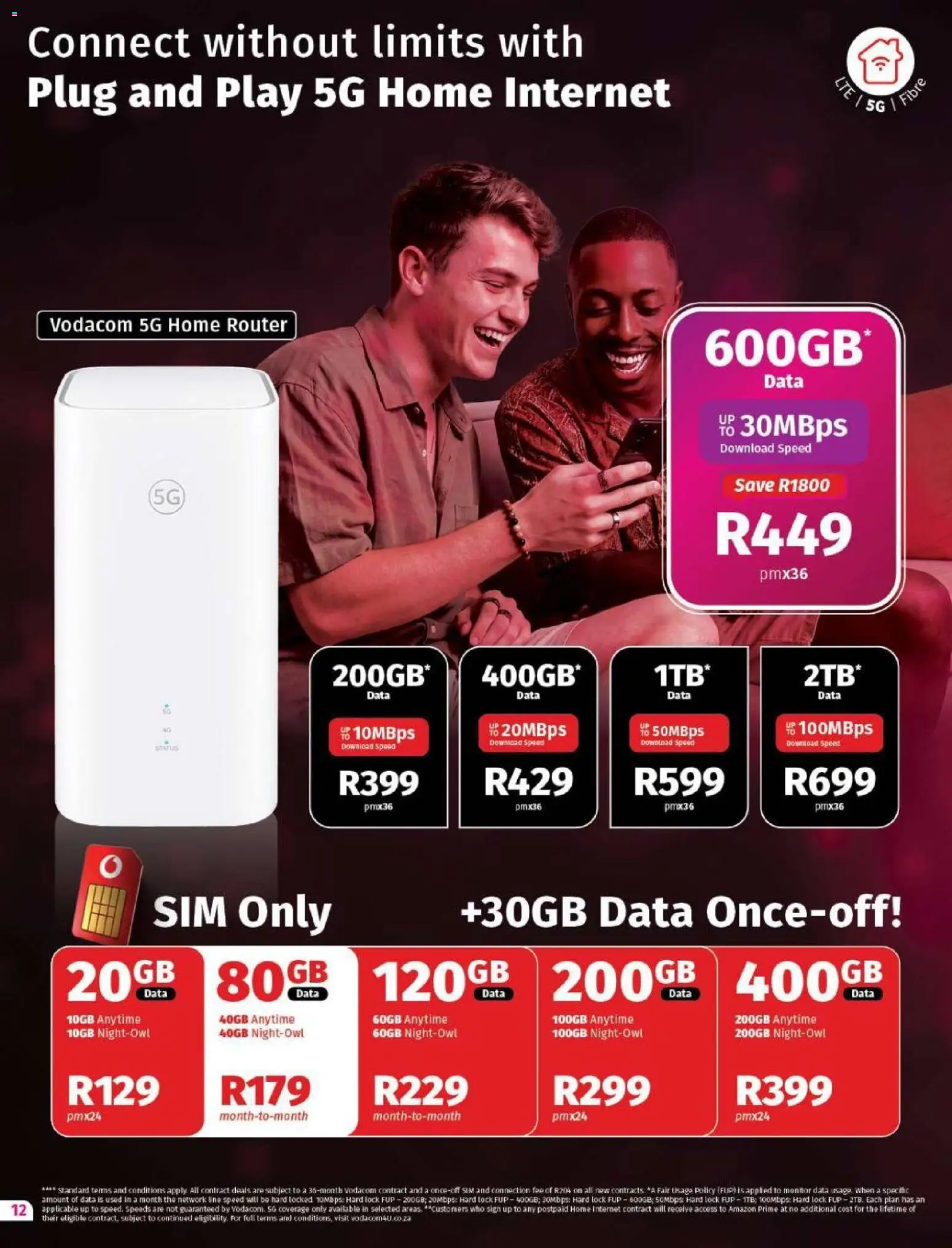 New Vodacom catalogue – valid from 01/10/2026 | Page: 12 | Products: Data, Router, Monitor, Lock