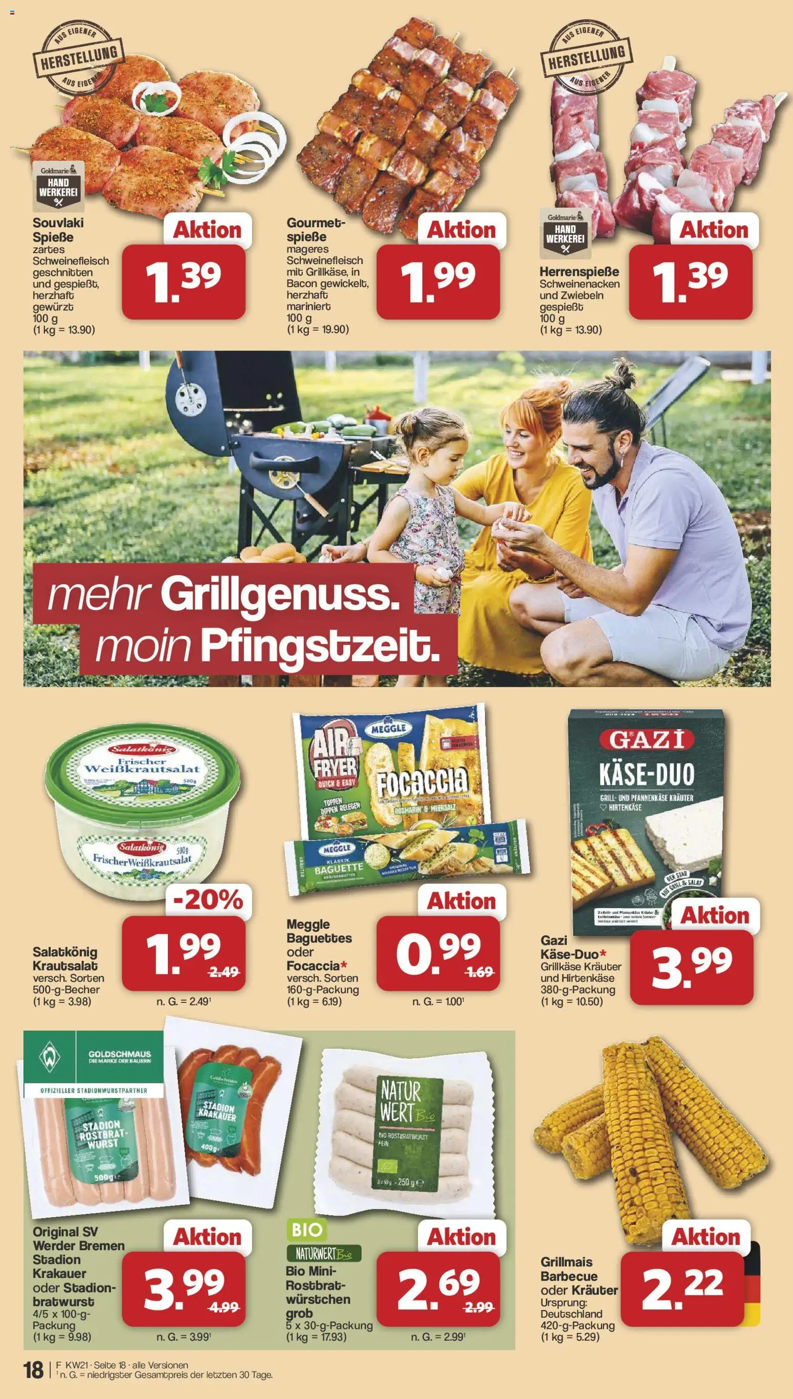Famila Nordwest Prospekt 	 – gültig ab 18.05.2026 | Seite: 18 | Produkte: Schweinenacken, Baguette, Wurst, Schweinefleisch