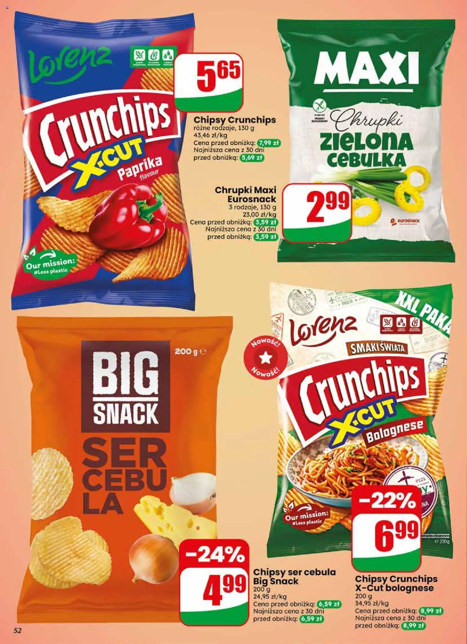 Dino gazetka od 13.05.2026 | Strona: 52 | Produkty: Chipsy, Chrupki, Ser, Big snack chipsy