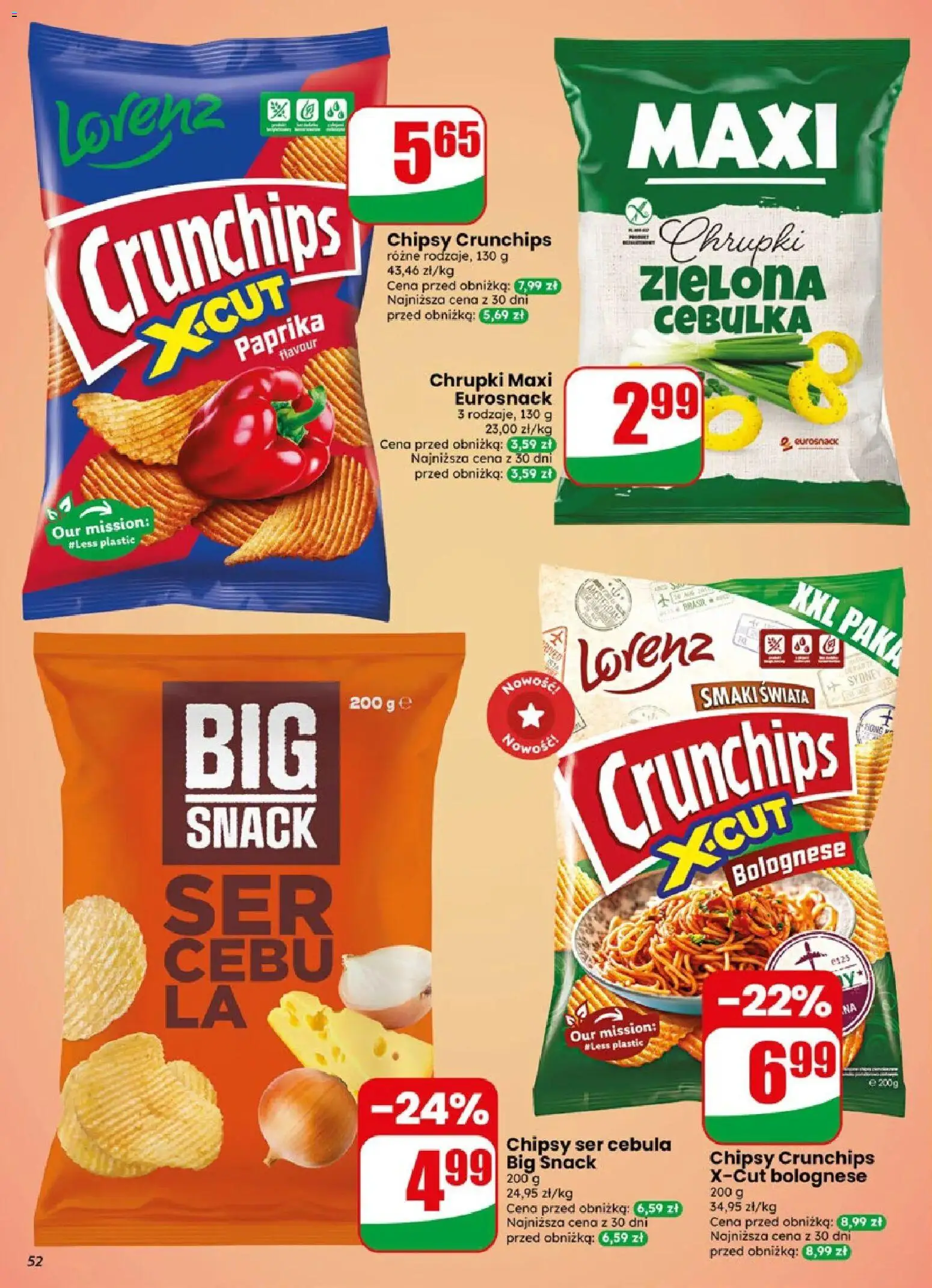 Dino gazetka od 13.05.2026 | Strona: 52 | Produkty: Chipsy, Chrupki, Ser, Big snack chipsy