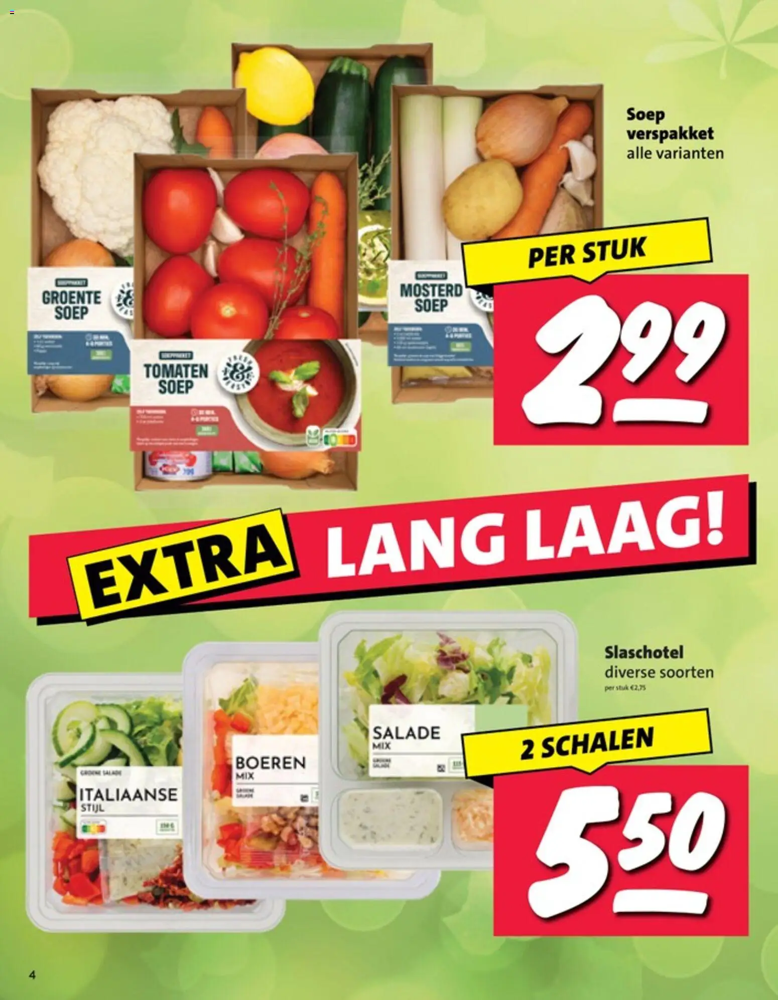 {H1} | Pagina: 4 | Producten: Tomaten, Salade, Mosterd