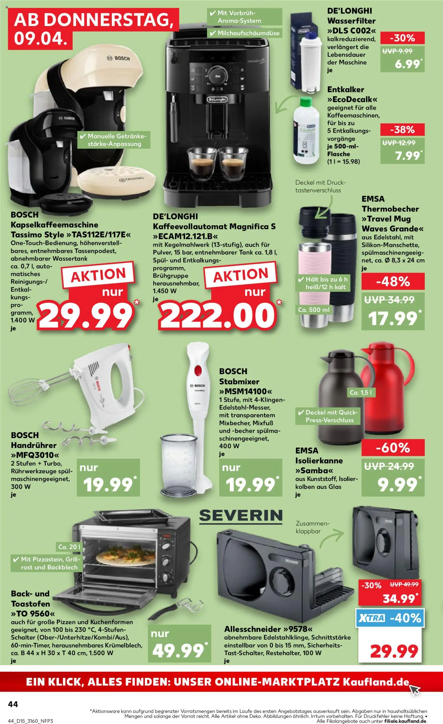 Kaufland Prospekt – gültig ab 09.04.2026 | Seite: 44 | Produkte: Grill, Kaffeevollautomat, Stabmixer, Tassimo