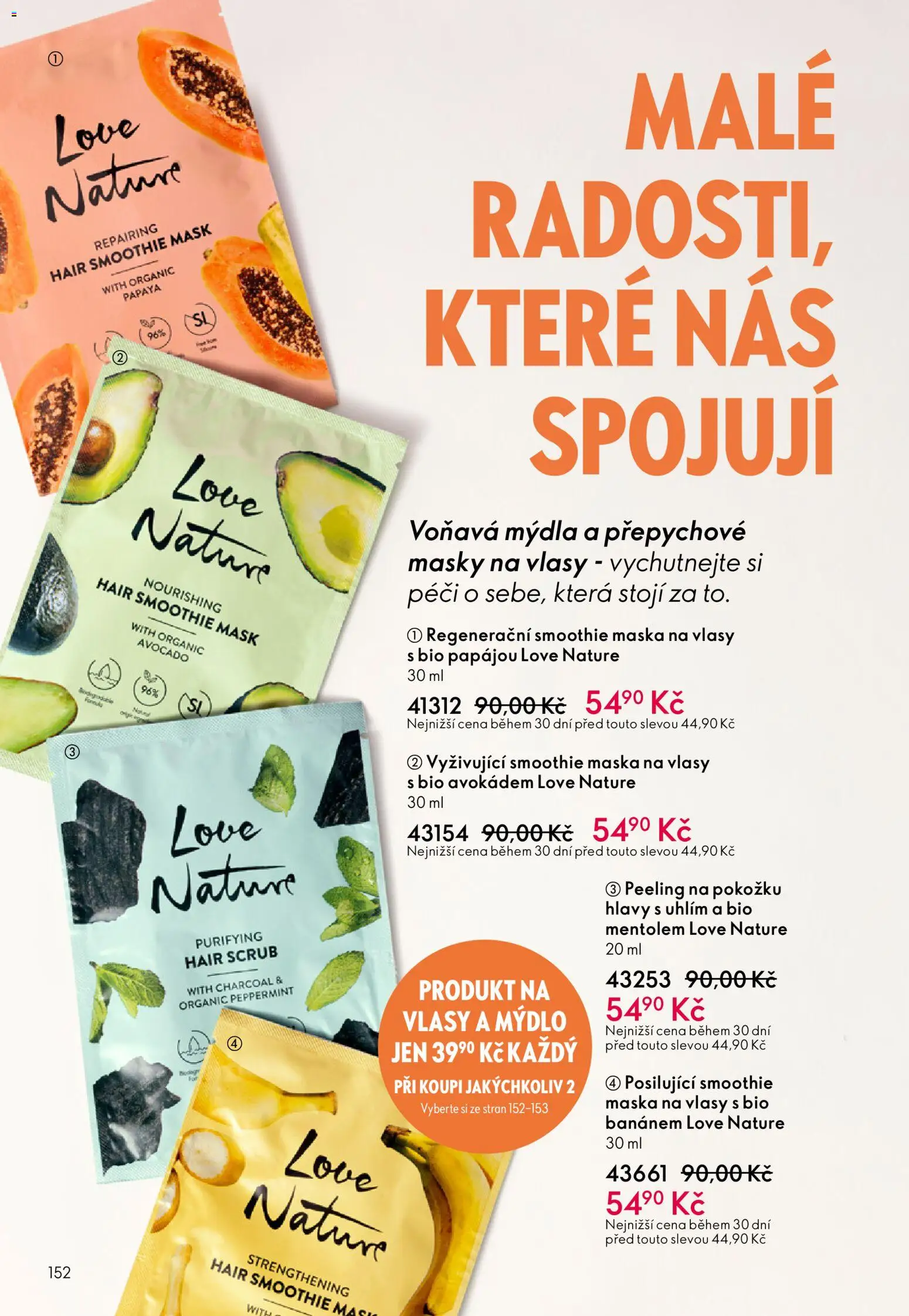 Oriflame katalog č. 07/2026 od 06.05.2026 | Strana: 152 | Produkty: Mýdlo, Smoothie, Maska na vlasy, Peeling