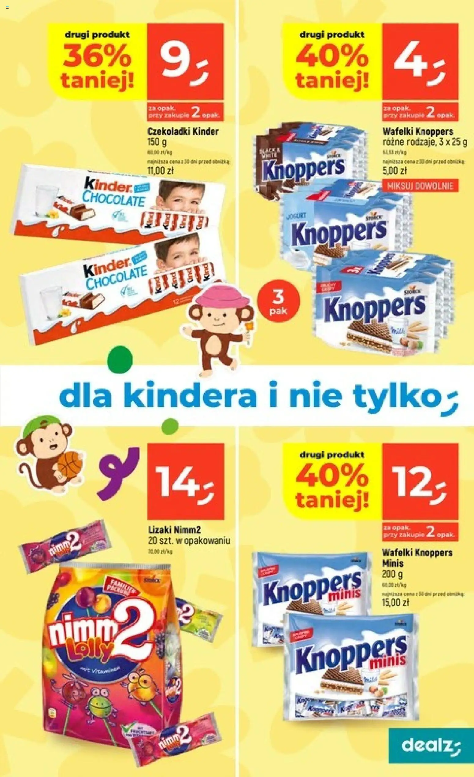 Dealz gazetka od 28.05.2026 | Strona: 15 | Produkty: Knoppers, Czekoladki, Wafelki, Lizaki