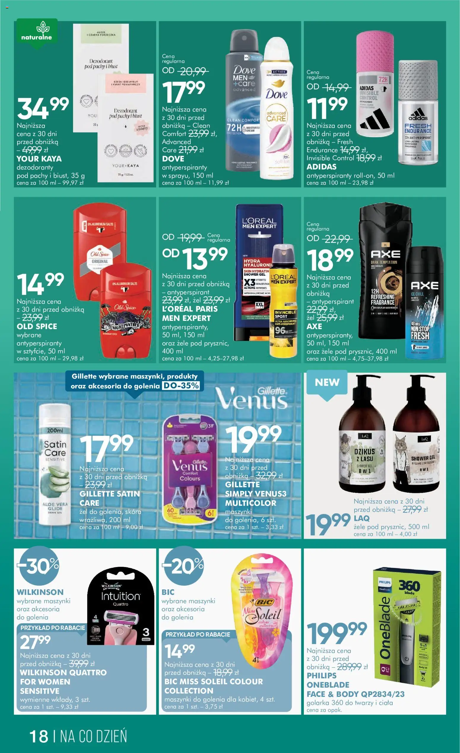 Super-pharm gazetka od 20.08.2026 | Strona: 18 | Produkty: Maszynki do golenia, Body, Dove, Dezodorant