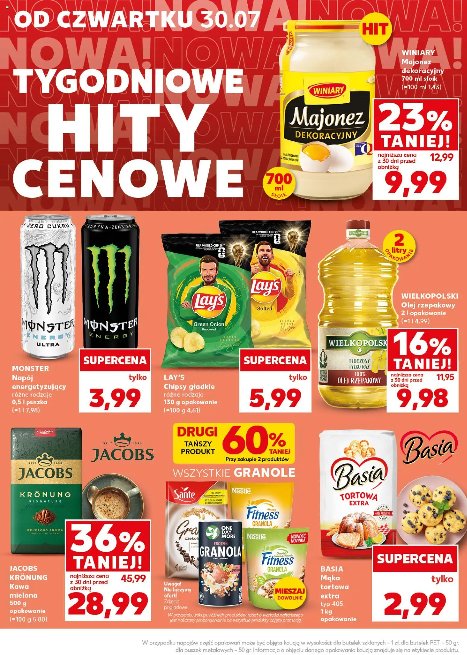 Kaufland Polsko leták - Mocny start od 03.08.2026 | Strana: 10 | Produkty: Monster, Olej, Chipsy, Protein