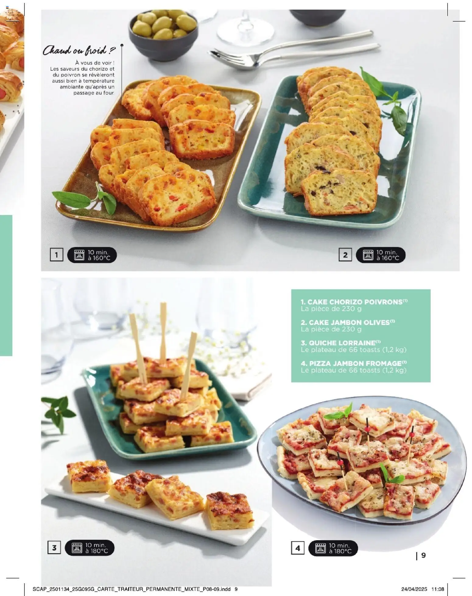 {H1} | Page: 9 | Produits: Chorizo, Plateau, Jambon, Pizza