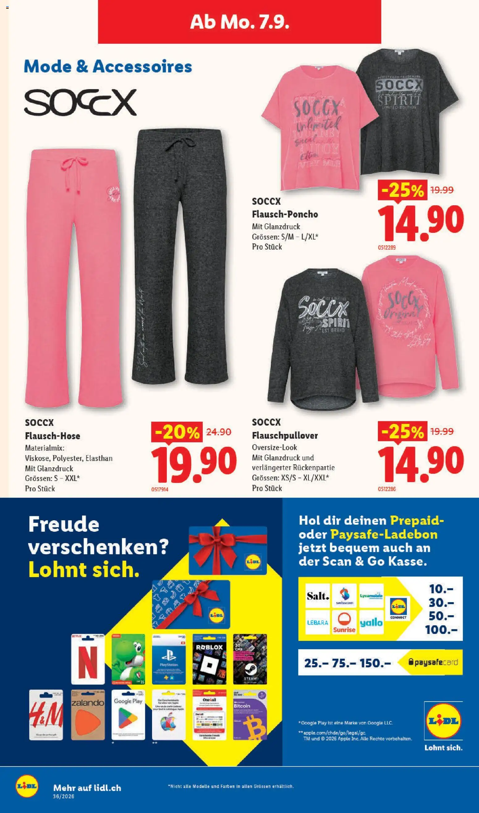 Lidl aktionen – gültig ab 03.09.2026 | Seite: 30 | Produkte: Pullover, Playstation, Apple, Poncho