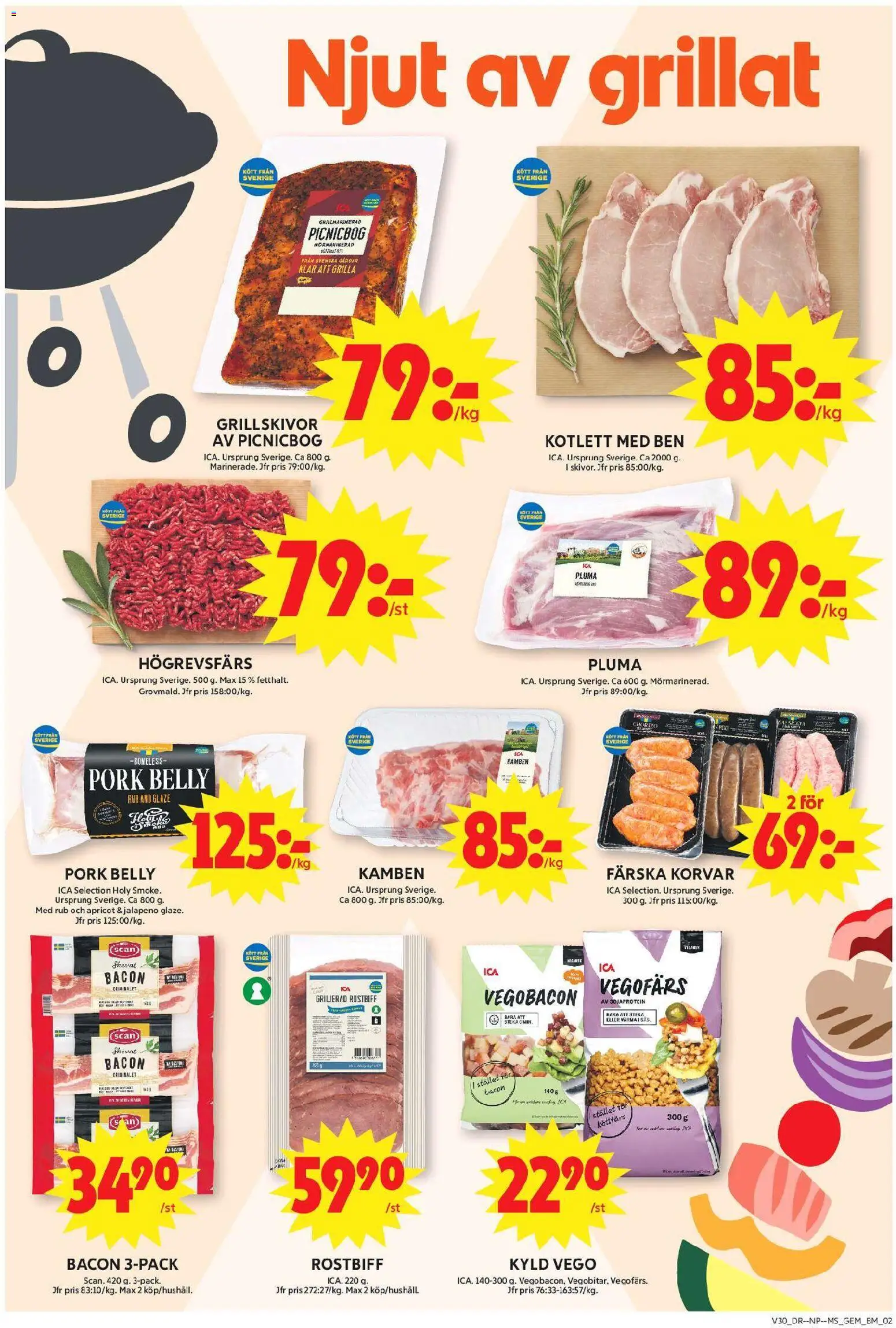 ICA Maxi reklamblad aktuell från 20/07/2026 | Sida: 2 | Produkter: Bacon, Vegofärs