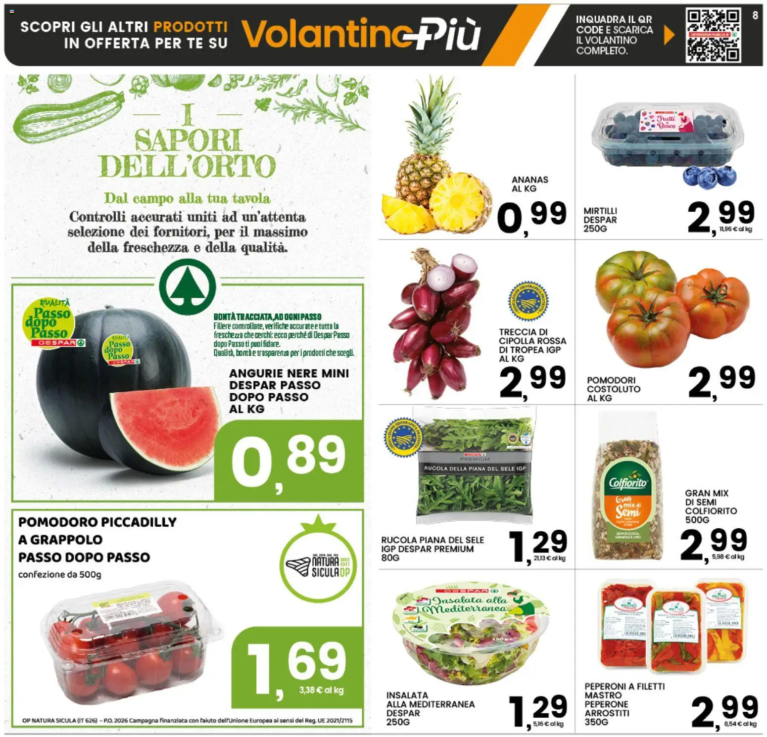 Volantino Interspar del 20/07/2026 | Pagina: 8 | Prodotti: Tè, Insalata, Pomodoro, Ananas