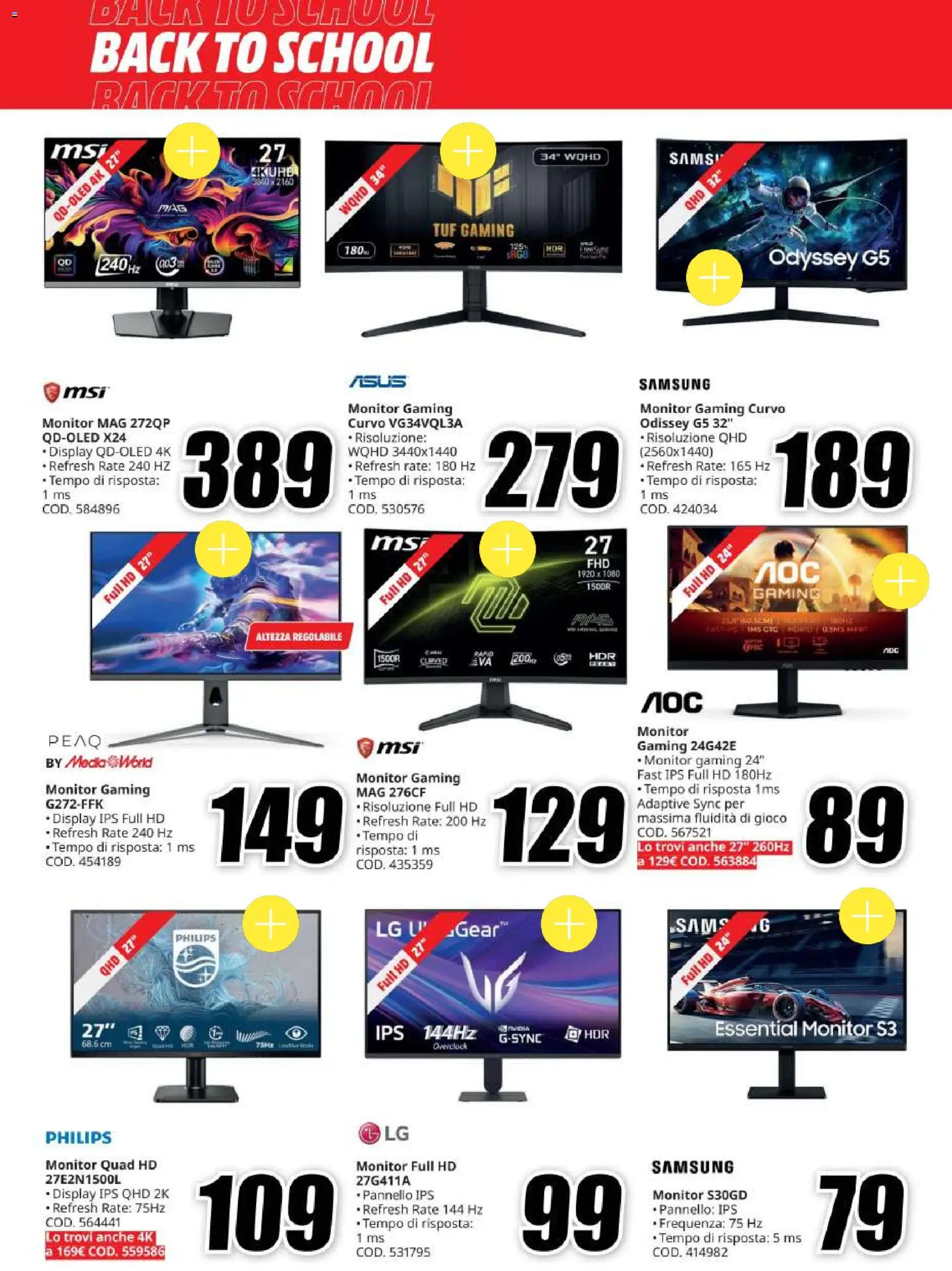 Volantino Media World del 20/08/2026 | Pagina: 13 | Prodotti: Monitor, Gioco, Samsung
