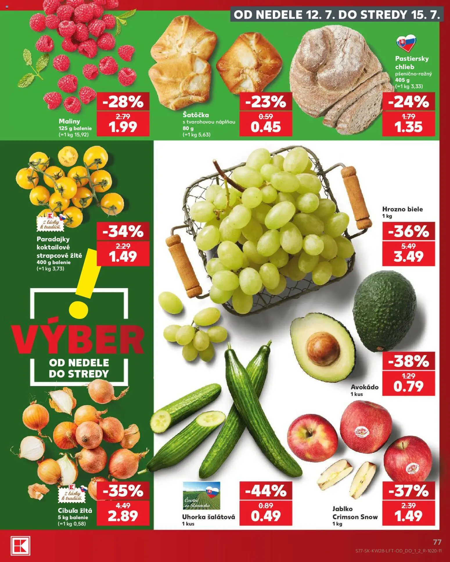 Kaufland SK akciós ujság - amely érvényes a következő dátumtól: 2026.07.09. | Oldal: 77 | Termékek: Avokádó
