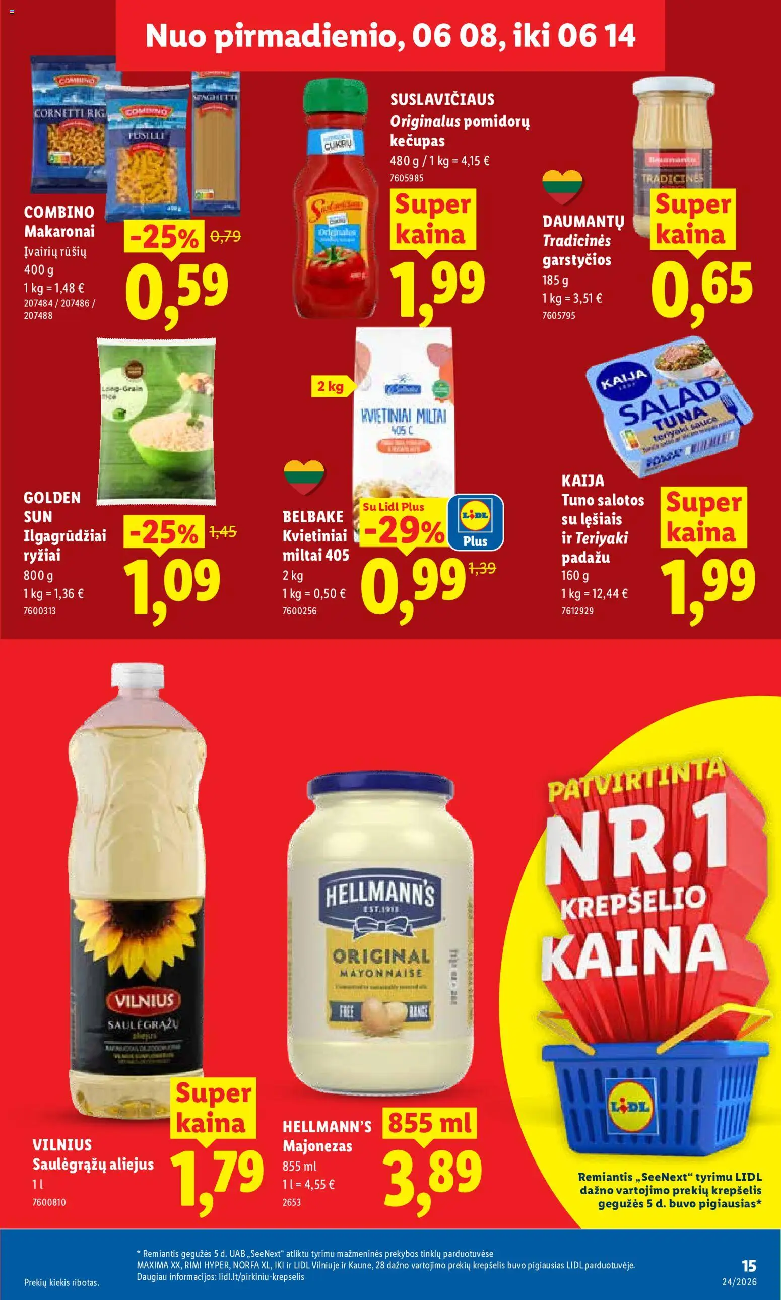 LIDL akcijos nuo 08.06.2026 | Puslapis: 19 | Prekių: Salotos, Aliejus, Krepšelis, Ryžiai