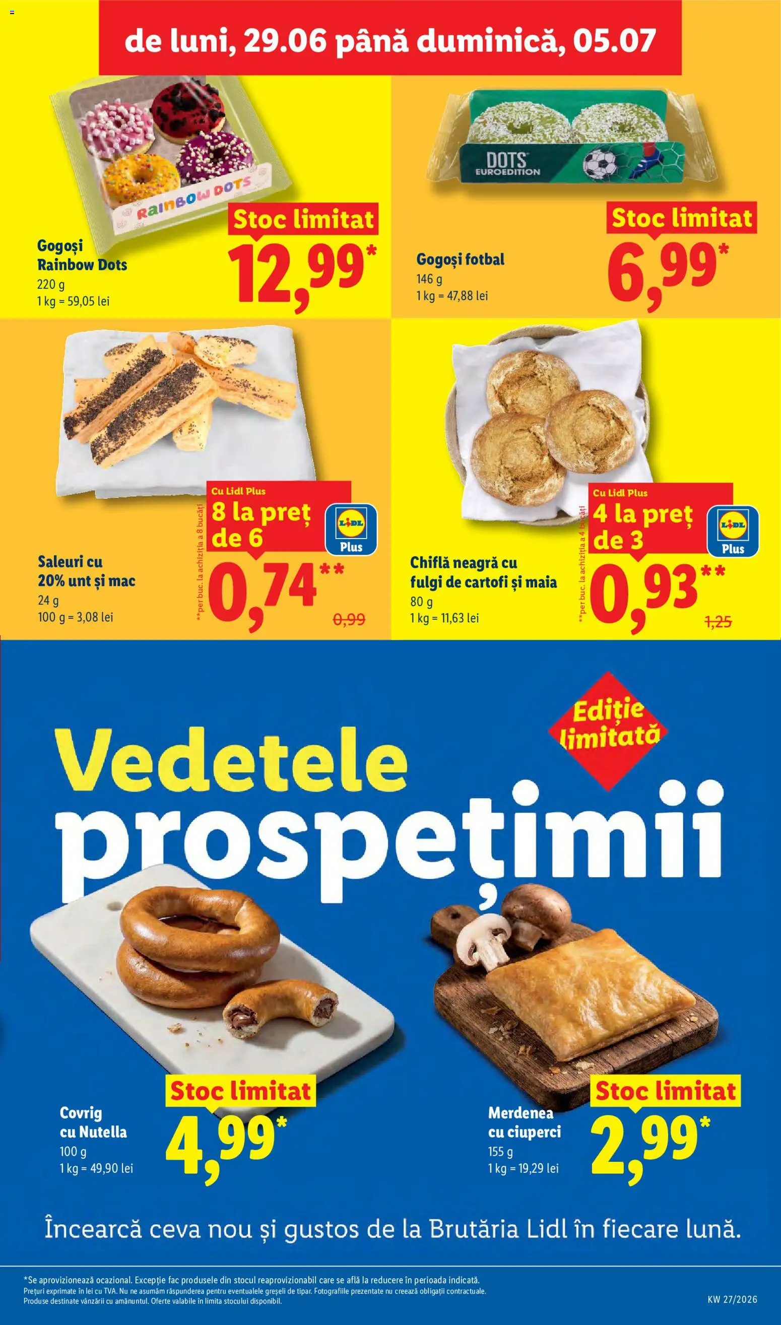 Noul catalog Lidl – valabil de la 29.06.2026 | Pagină: 11 | Produse: Ciuperci, Plăcintă, Bomboane, Fulgi