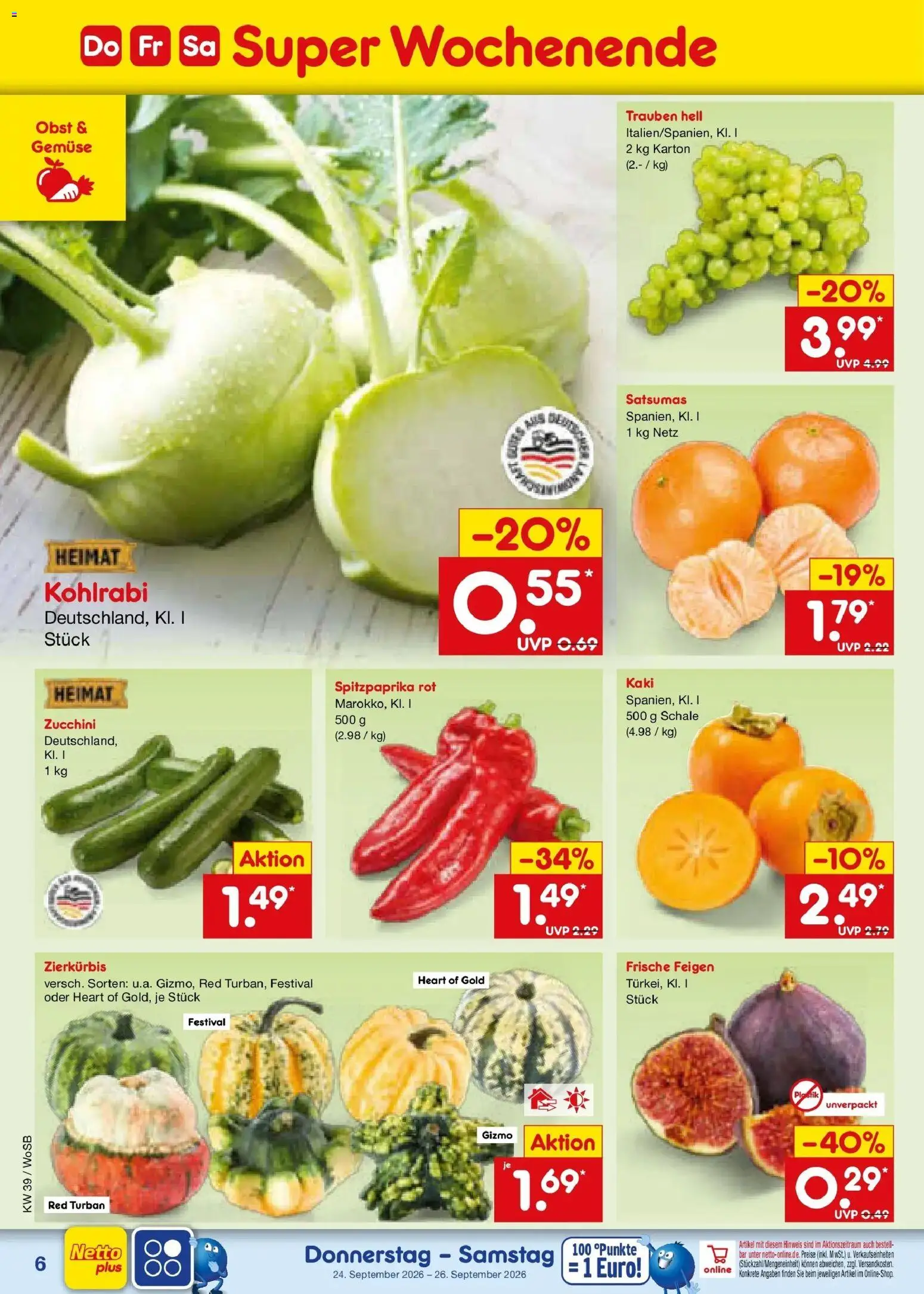 Netto Marken-Discount Prospekt Ludwigshafen-Edigheim – gültig ab 21.09.2026 | Seite: 48 | Produkte: Trauben, Kohlrabi, Gemüse, Feigen