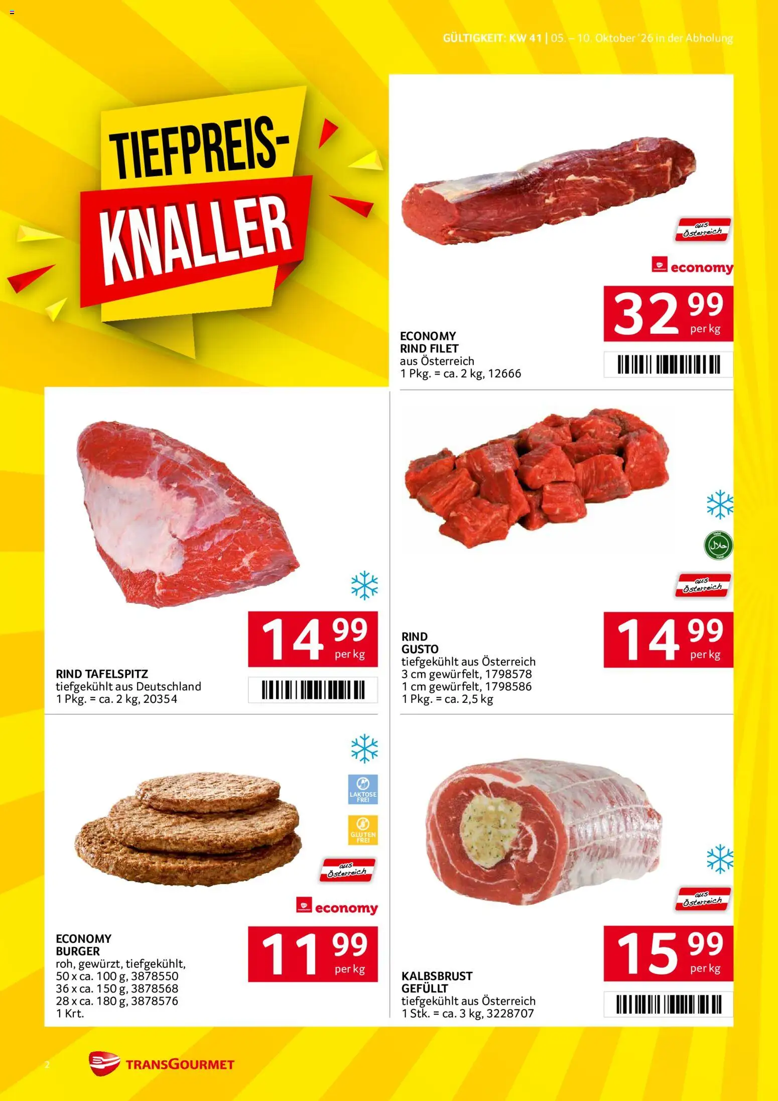 Transgourmet Flugblatt gültig ab 05.10.2026 | Seite: 2 | Produkte: Burger