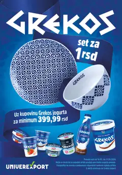 Univerexport Grekos set za 1 RSD - pregled Univerexport kataloga - važi od 16.05.2026