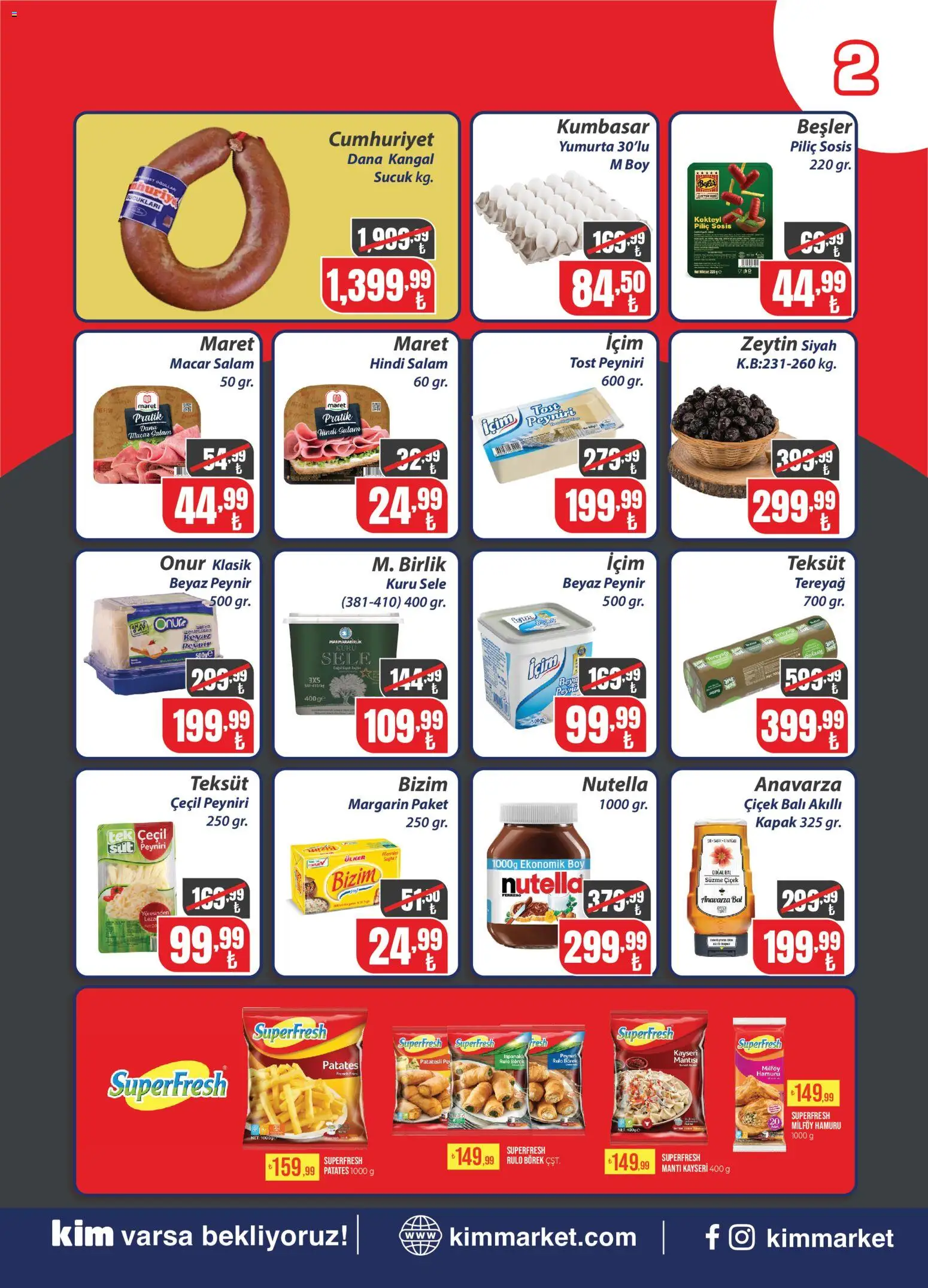 Kim Market Katalog - Yeni Mağaza Açılış Özel - 20 Temmuz 2026 tarihinden itibaren geçerlidir | Sayfa: 2 | Ürünler: Süt, Yumurta, Salam, Piliç