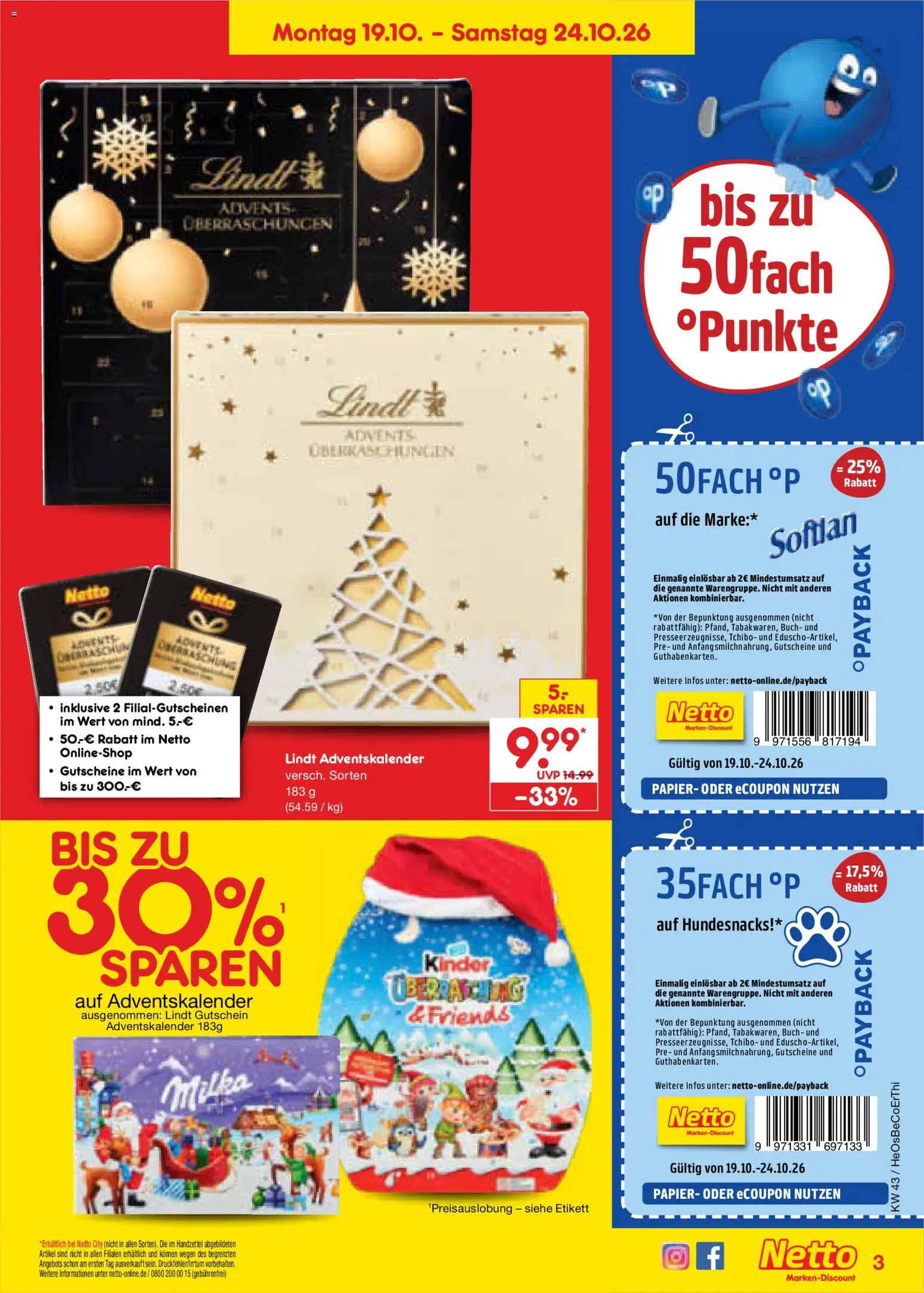 Netto Marken-Discount Prospekt – gültig ab 19.10.2026 | Seite: 3 | Produkte: Lindt