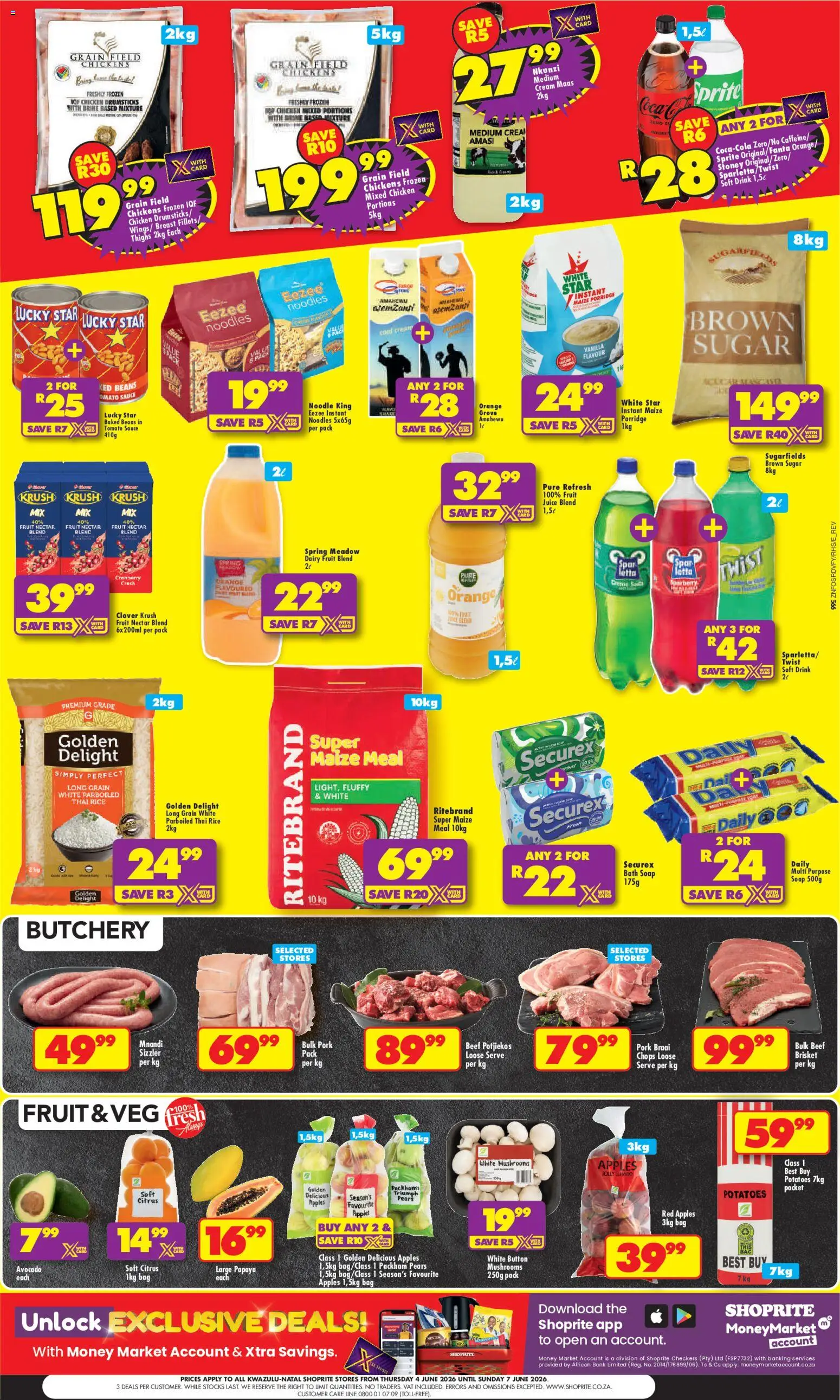 New Shoprite catalogue – valid from 04.06.2026 | Page: 2 | Products: Mushrooms, Bag, Apples, Noodles