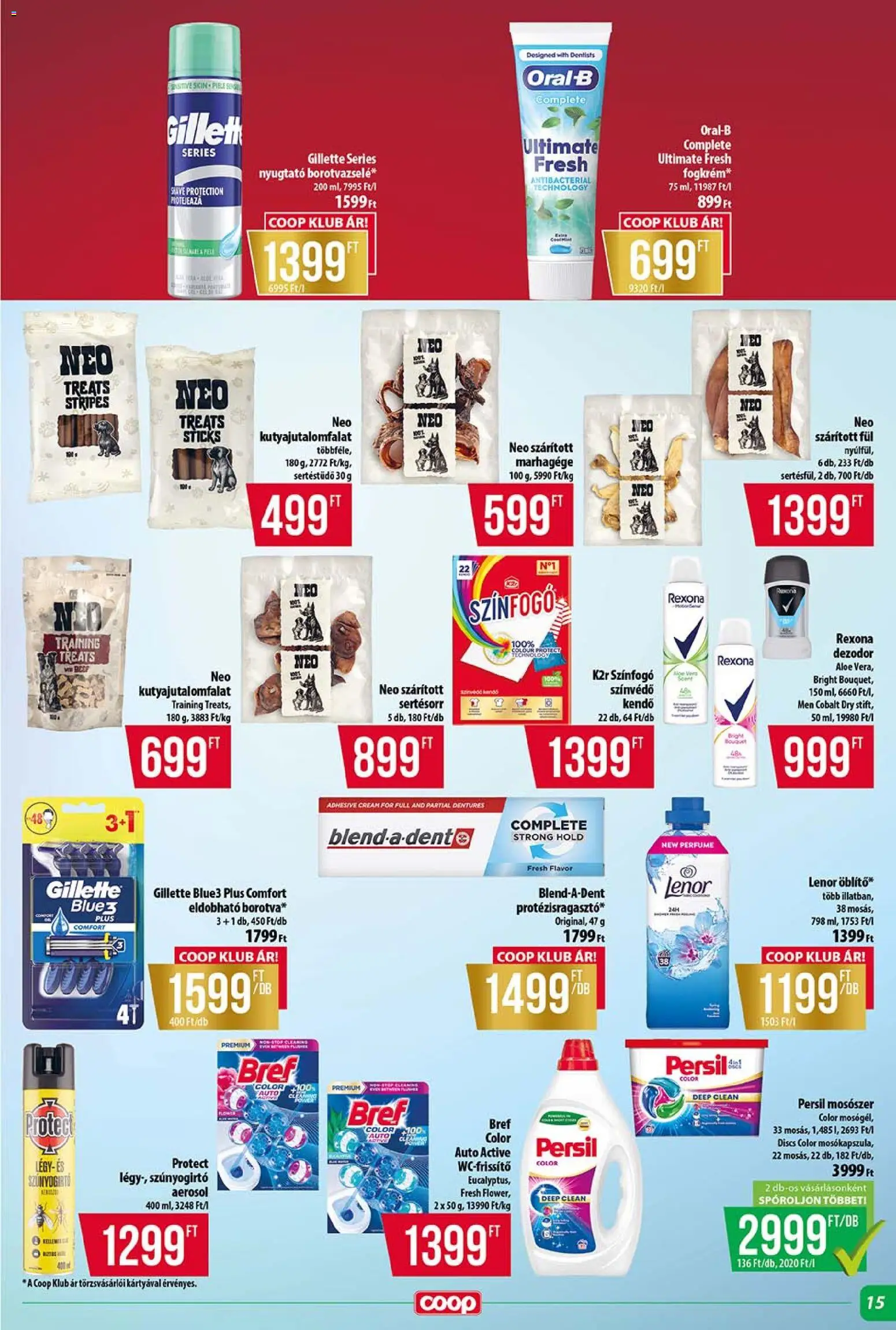 COOP akciós ujság - amely érvényes a következő dátumtól: 2026.08.13. | Oldal: 15 | Termékek: Persil, Bref, Rexona, Mosószer