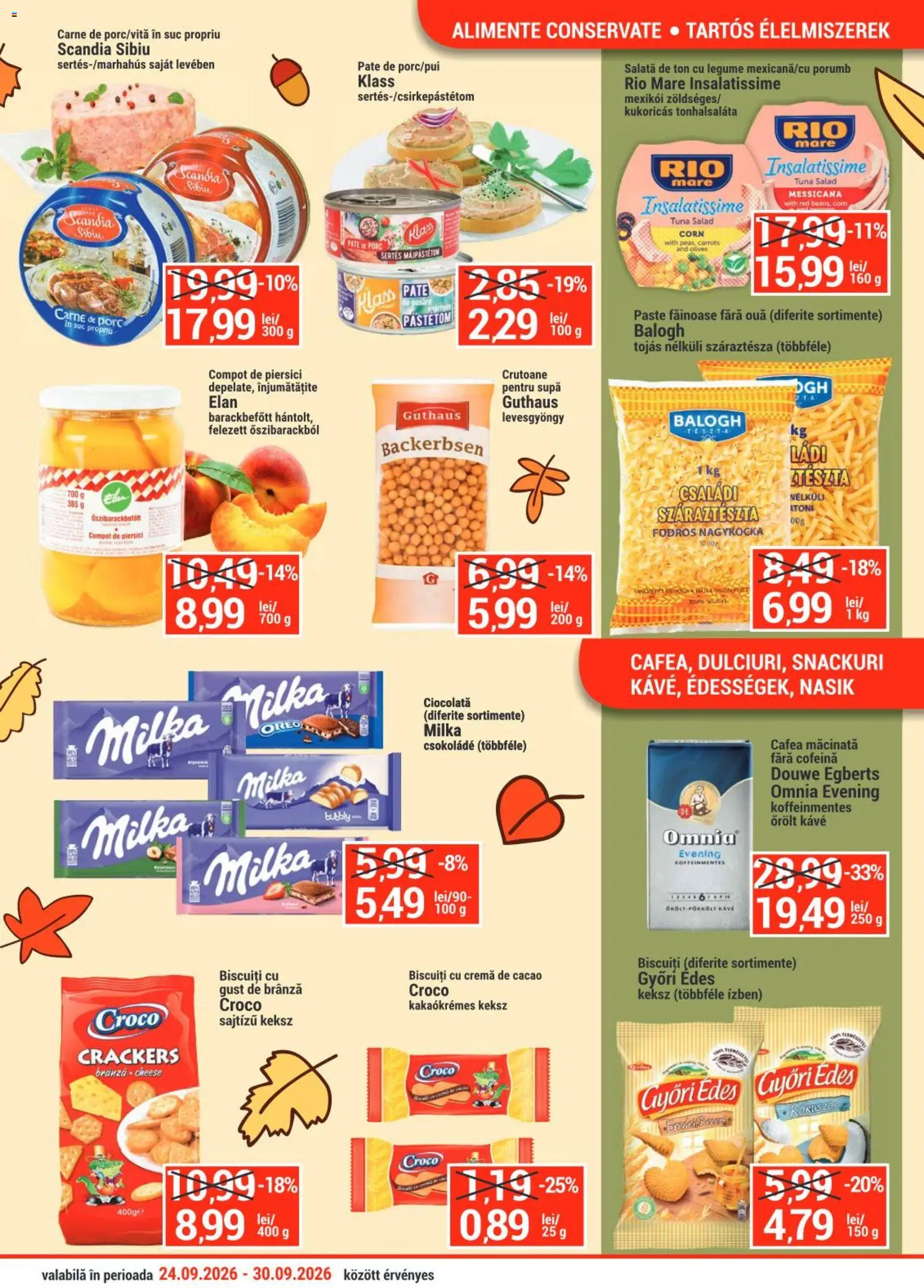 Noul catalog Merkur – valabil de la 24.09.2026 | Pagină: 3 | Produse: Oreo, Suc, Paste, Cacao