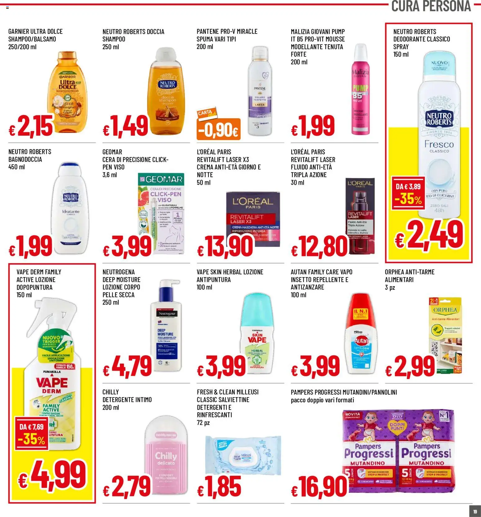 Volantino Famila del 30/07/2026 | Pagina: 19 | Prodotti: Shampoo, Lacca, Pompelmo, Antizanzare