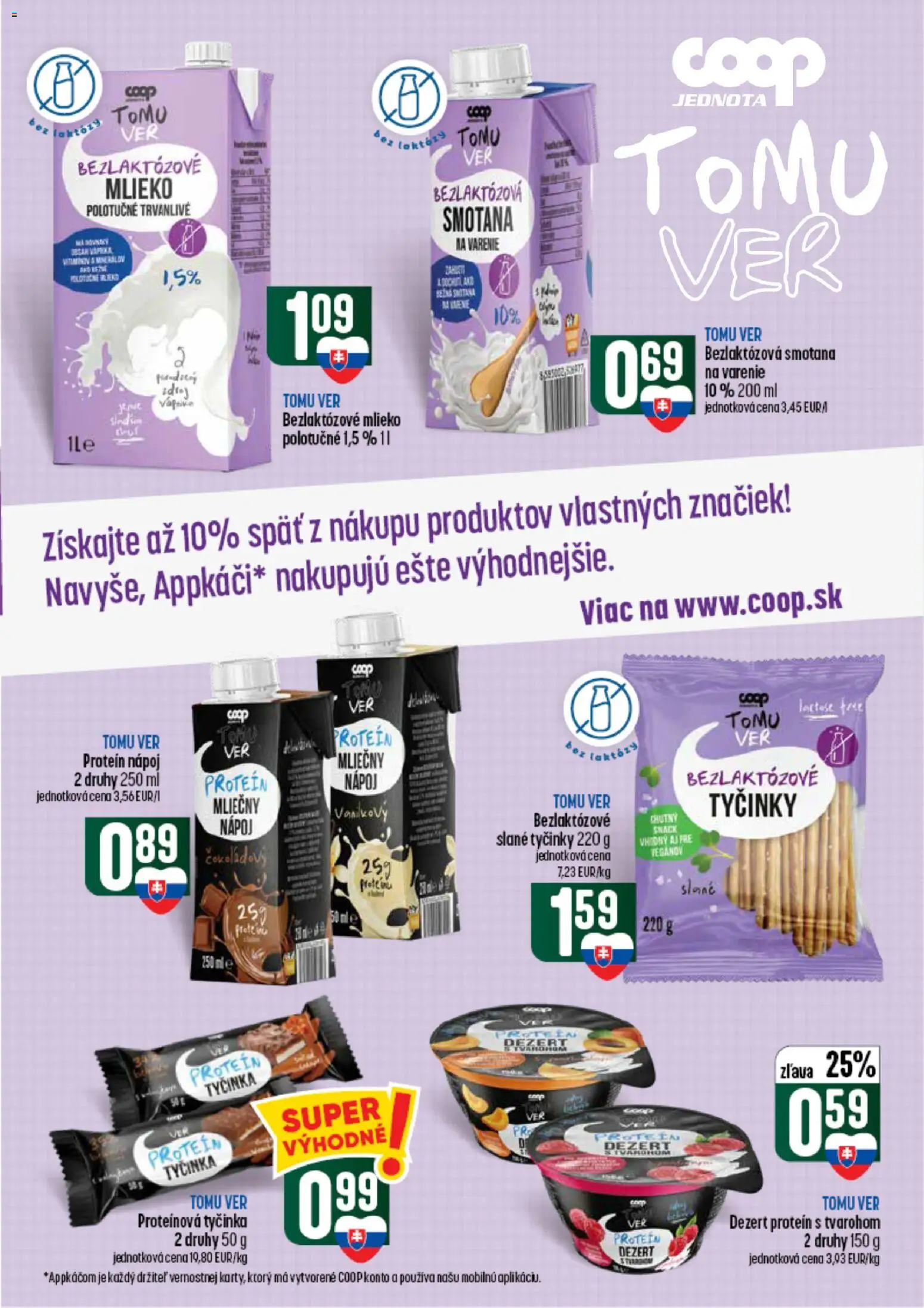 Nové COOP Jednota akcie – leták je platný od 10.09.2026 | Strana: 29 | Produkty: Protein, Slané tyčinky, Mlieko polotučné, Dezert