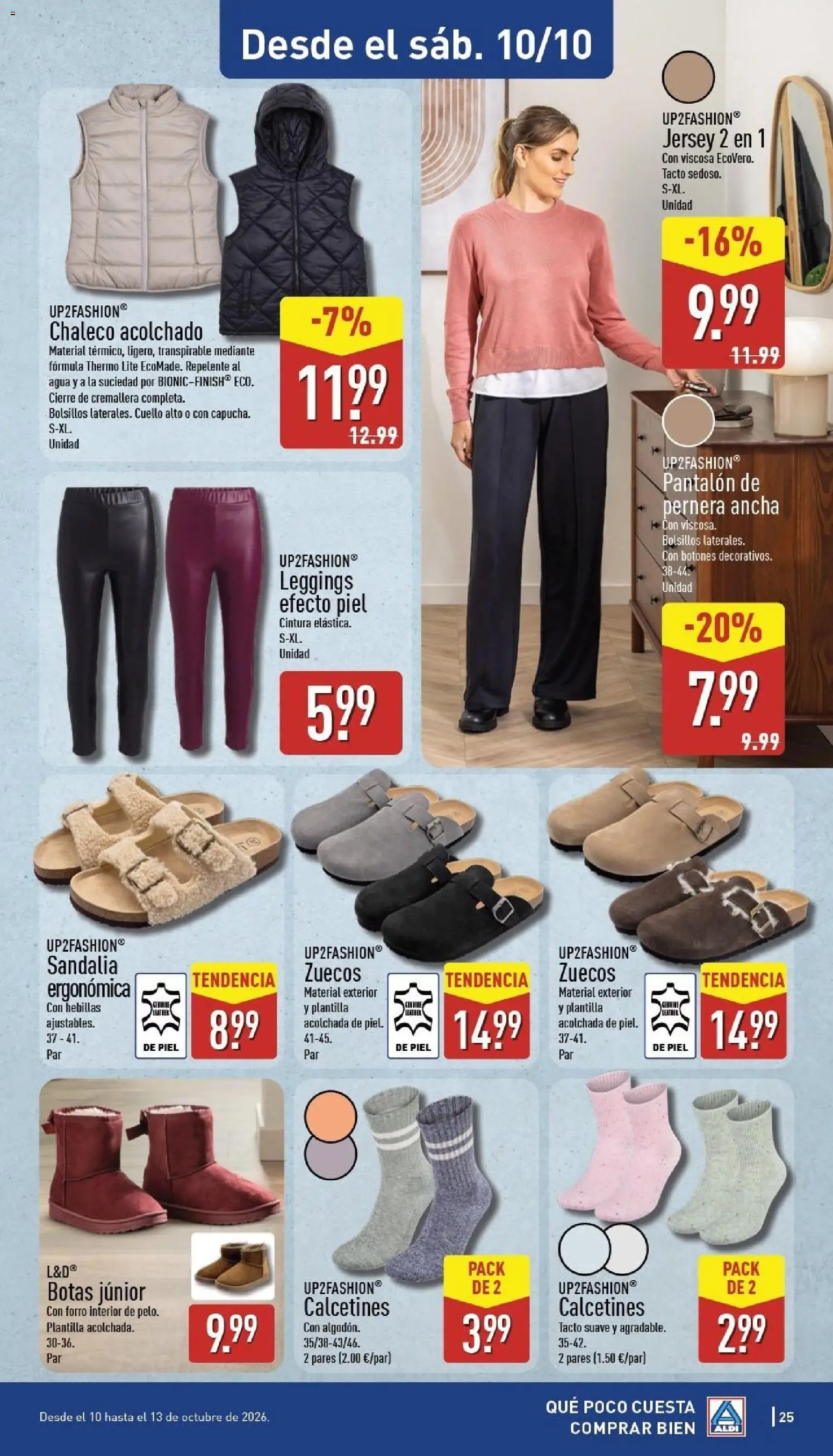 Aldi folleto Península │ válido desde el 05/10/2026 | Página: 25 | Productos: Chaleco, Leggings, Calcetines, Agua