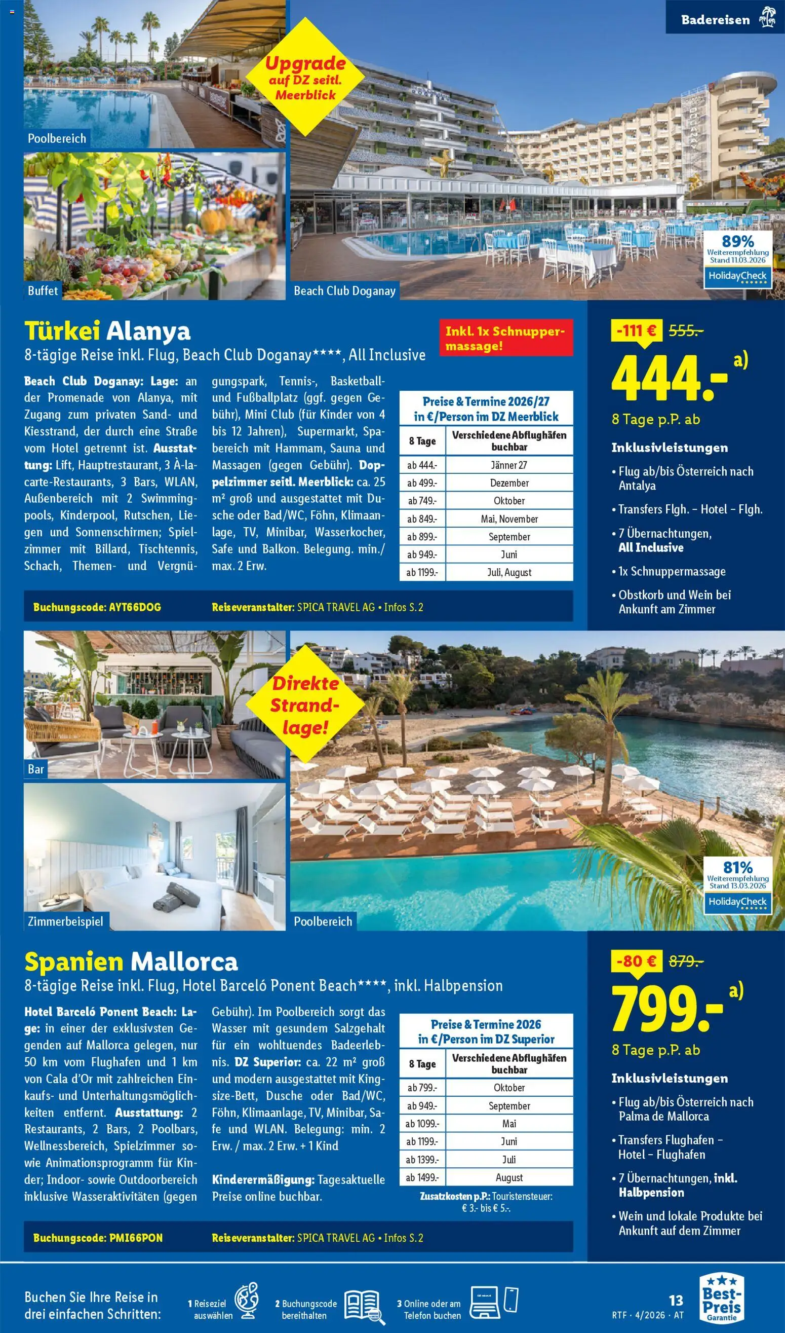 Lidl April/Mai Reise - Highlights gültig ab 11.04.2026 | Seite: 13 | Produkte: Wasser, Spiel, Dusche, Wein